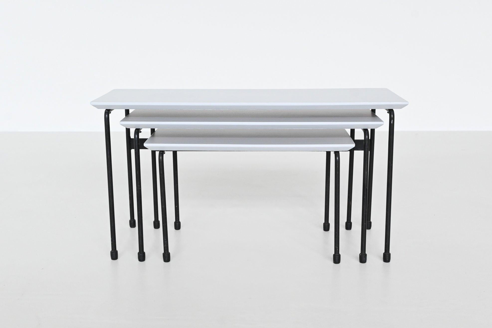 Martin Visser Model Twello Nesting Tables ‘t Spectrumt the Netherlands, 1956 In Good Condition In Etten-Leur, NL