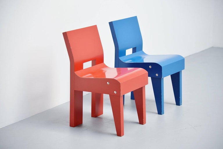 Martin Visser Modernist Chair SE20 Spectrum, 1988 For Sale 2