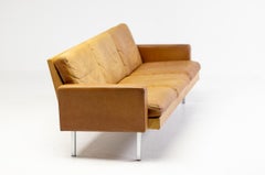 Martin Visser Canapé 3 places en cuir naturel Model No. BZ55 pour 't Spectrum, 1960s