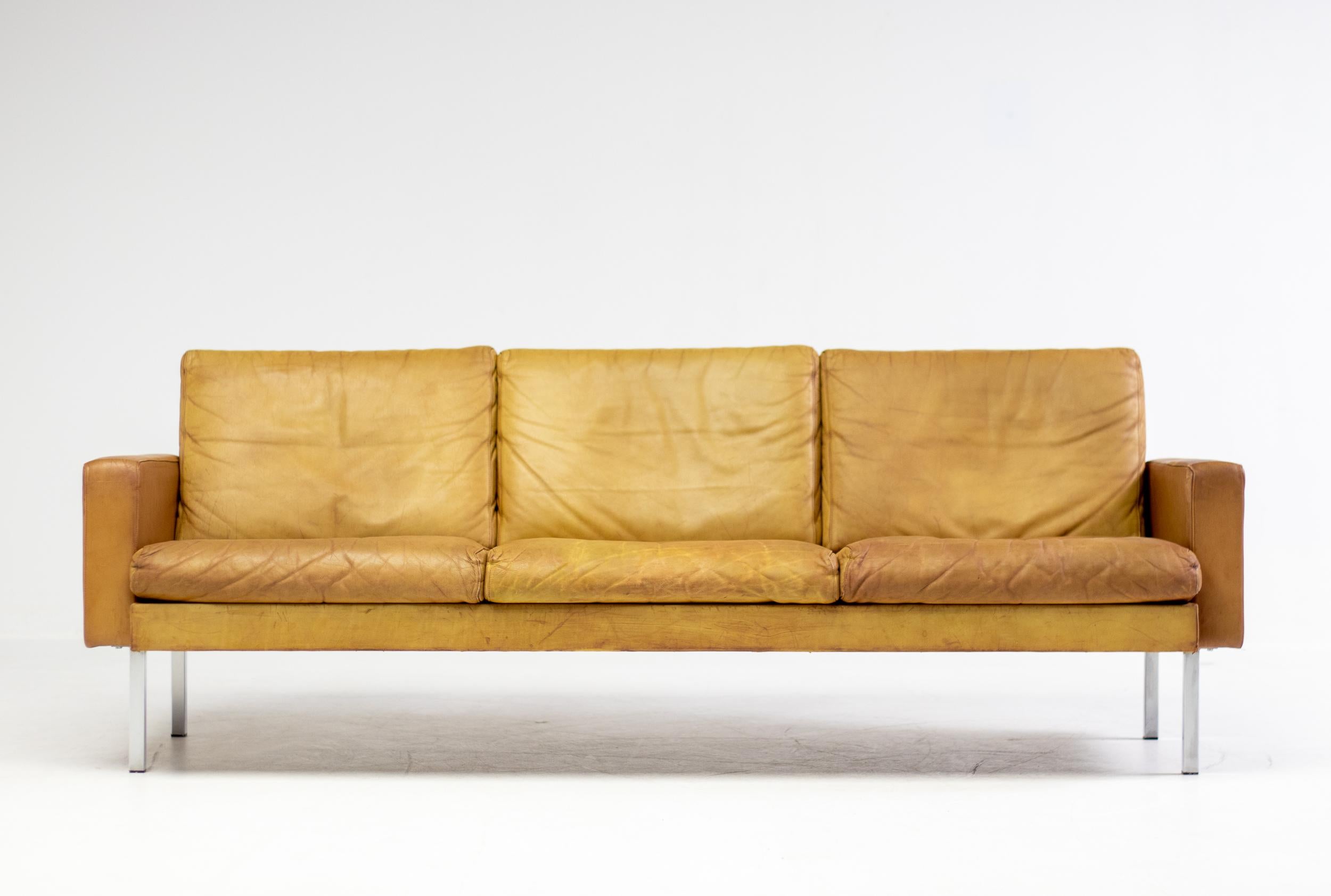 Canapé BZ55 Martin Visser en cuir naturel en vente 4