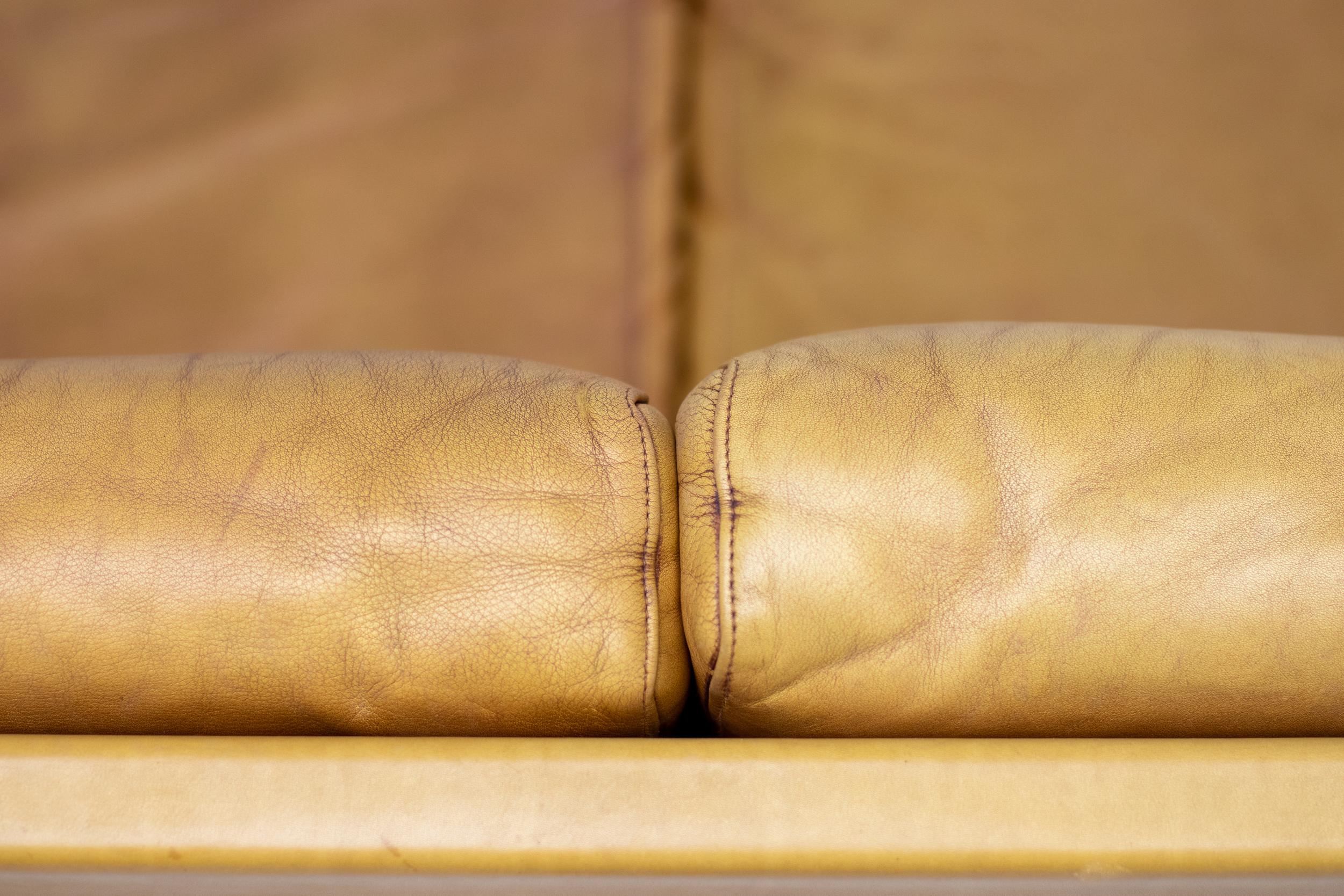 Mid-Century Modern Canapé BZ55 Martin Visser en cuir naturel en vente