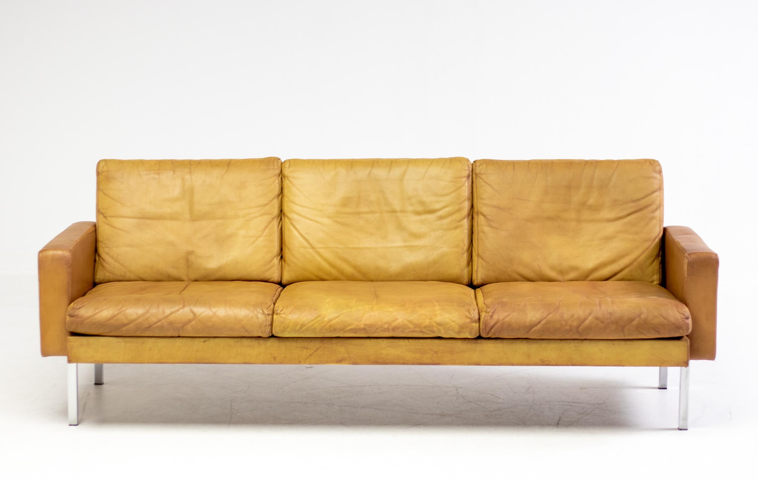 Canapé BZ55 Martin Visser en cuir naturel en vente 2