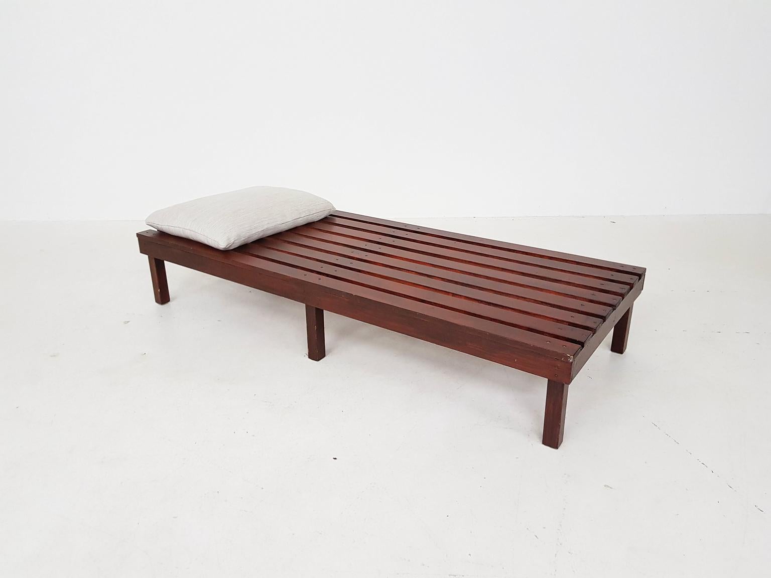 Wood Martin Visser or Charlotte Perriand Style Slat Bench or Daybed, Dutch, 1950s