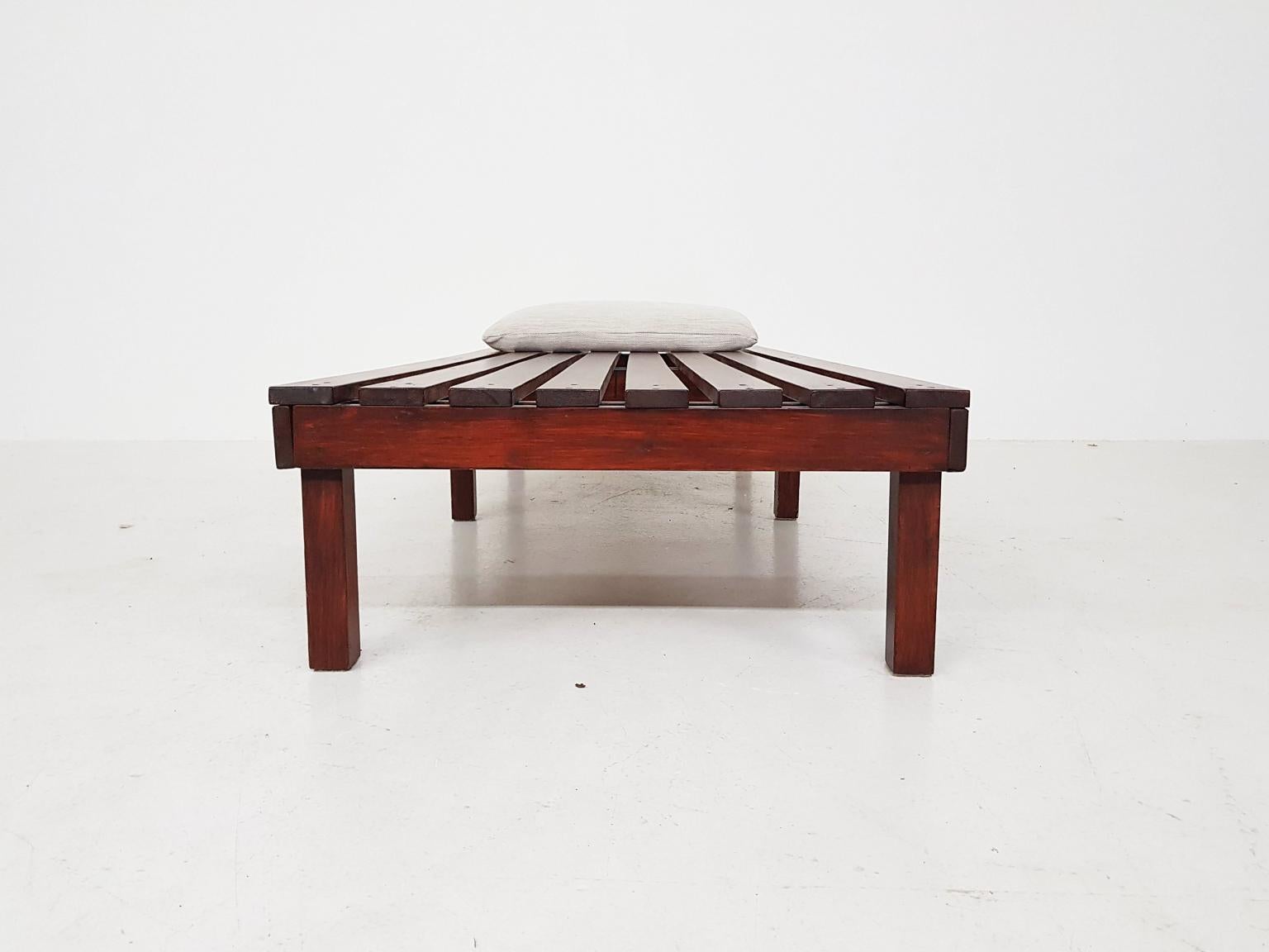 Martin Visser or Charlotte Perriand Style Slat Bench or Daybed, Dutch, 1950s (Holz)