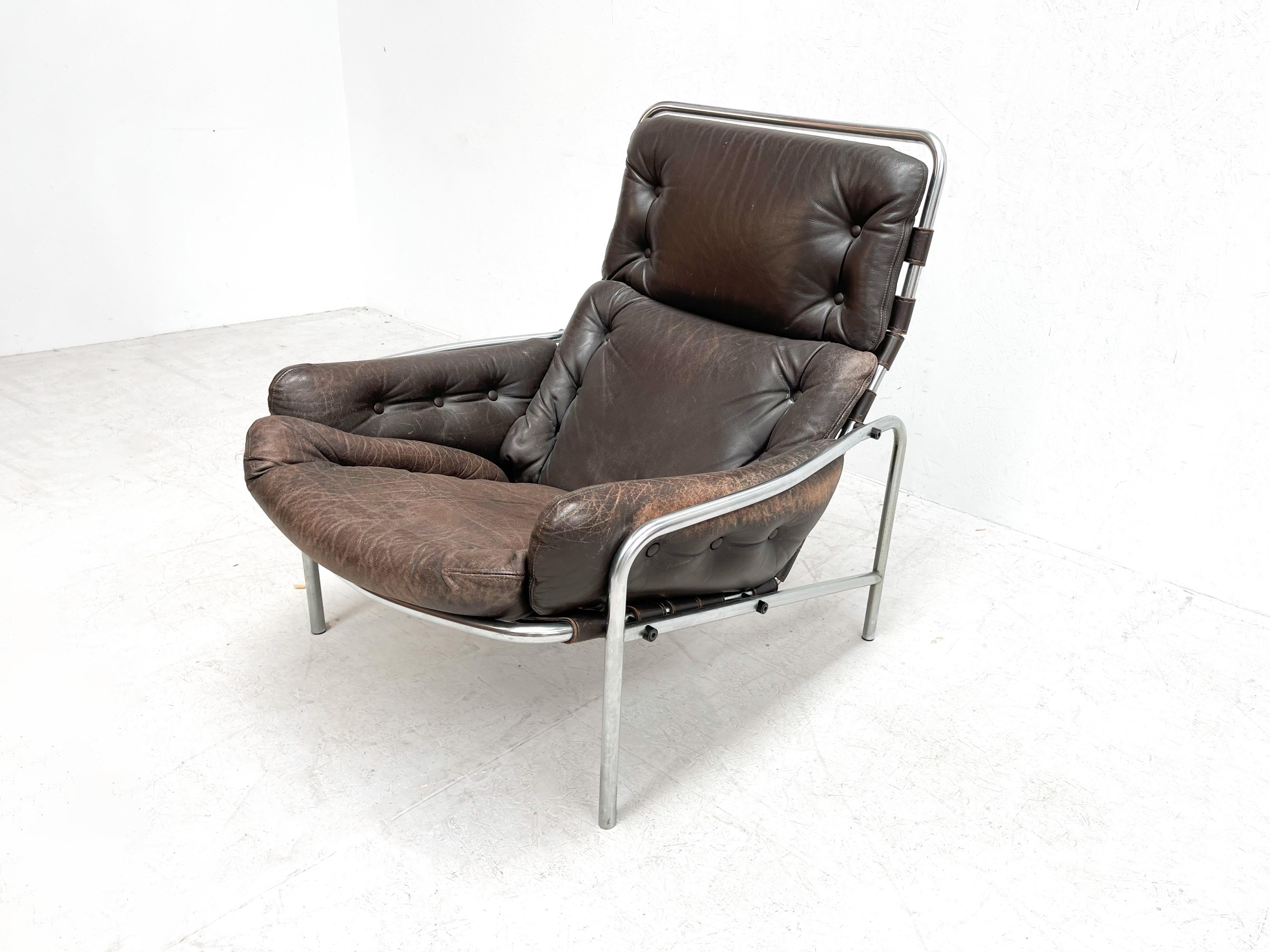 Leather Martin Visser Osaka High Back Lounge Chair