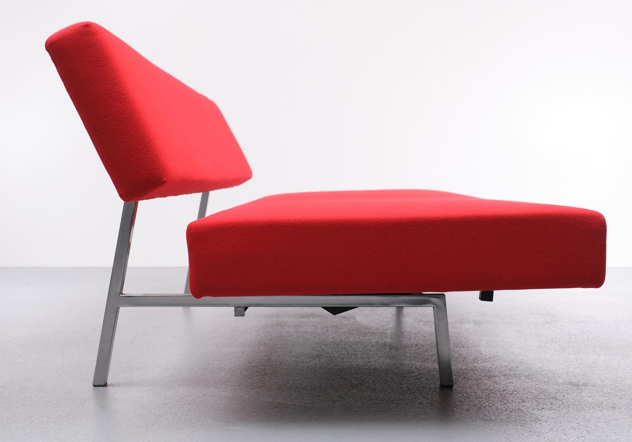 Mid-20th Century Martin Visser Red Sofa Day Bed 1960s Dutch