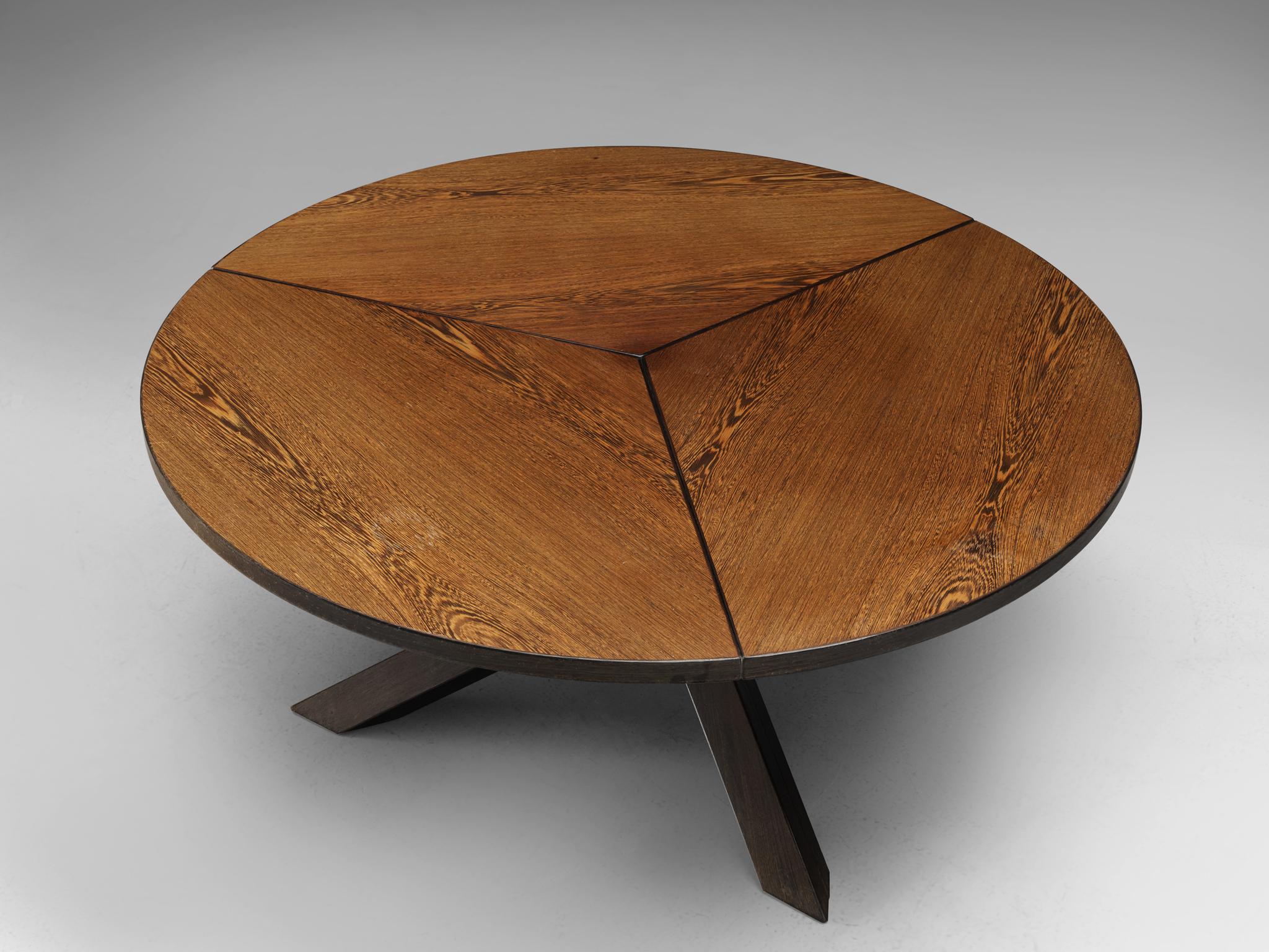 Martin Visser Round Dining Table in Wengé In Good Condition In Waalwijk, NL