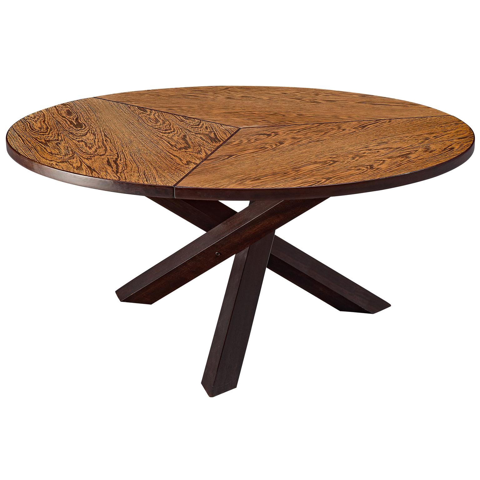 Martin Visser Round Dining Table in Wengé for 't Spectrum