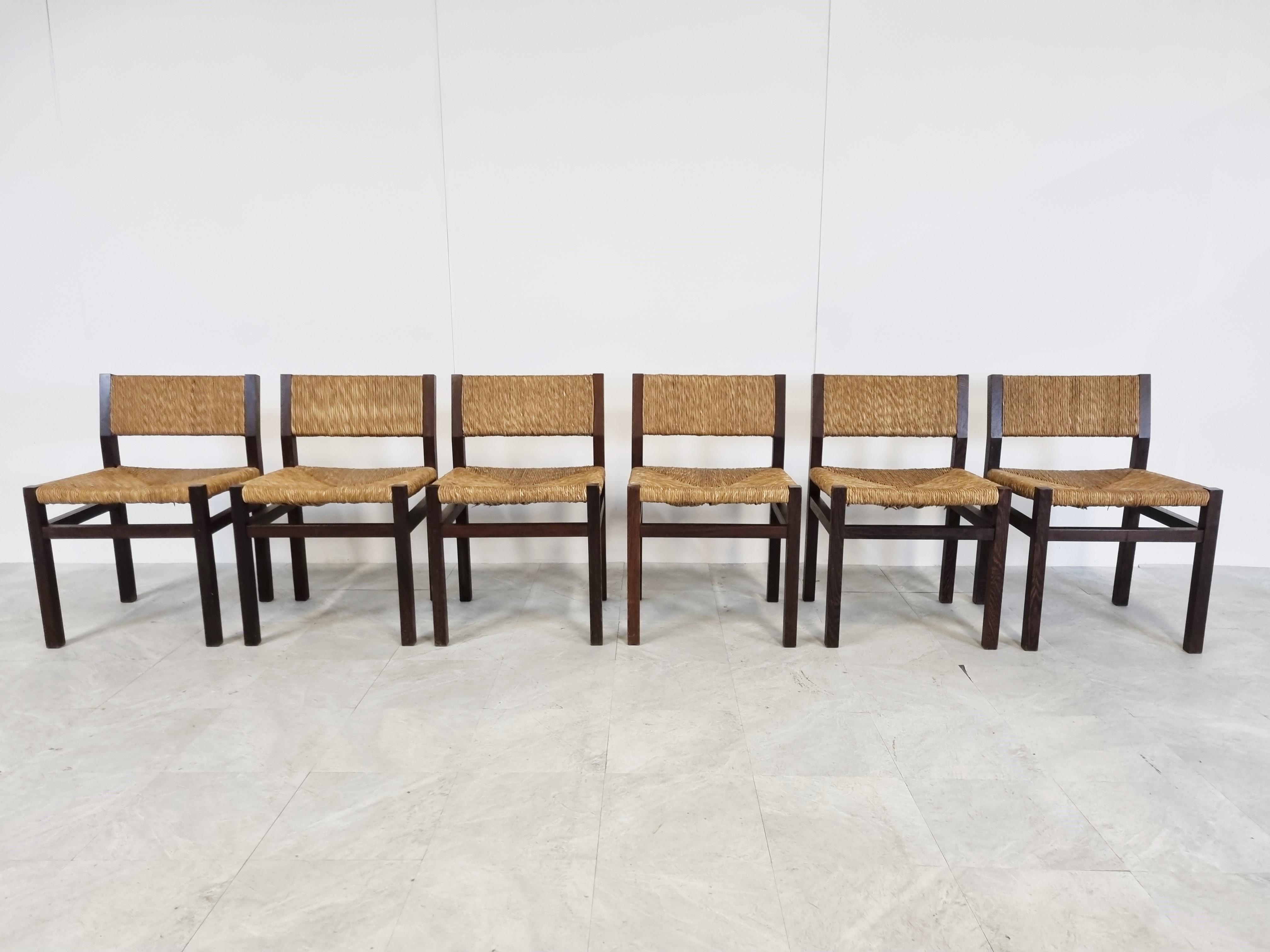 Mid-Century Modern Martin Visser SE82 Wicker Dining Chairs, 1970s