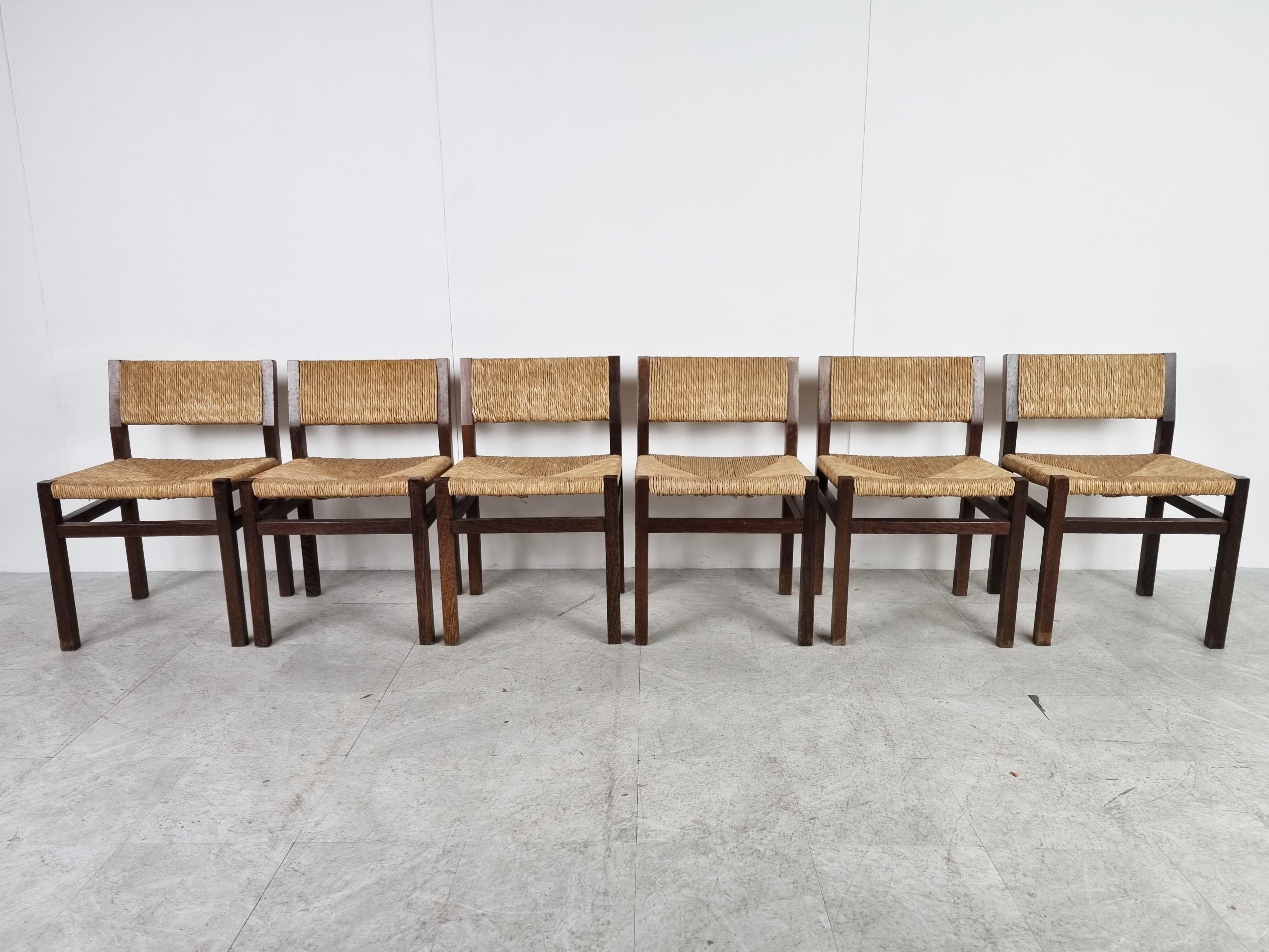 Mid-Century Modern Martin Visser SE82 Wicker Dining Chairs, 1970s
