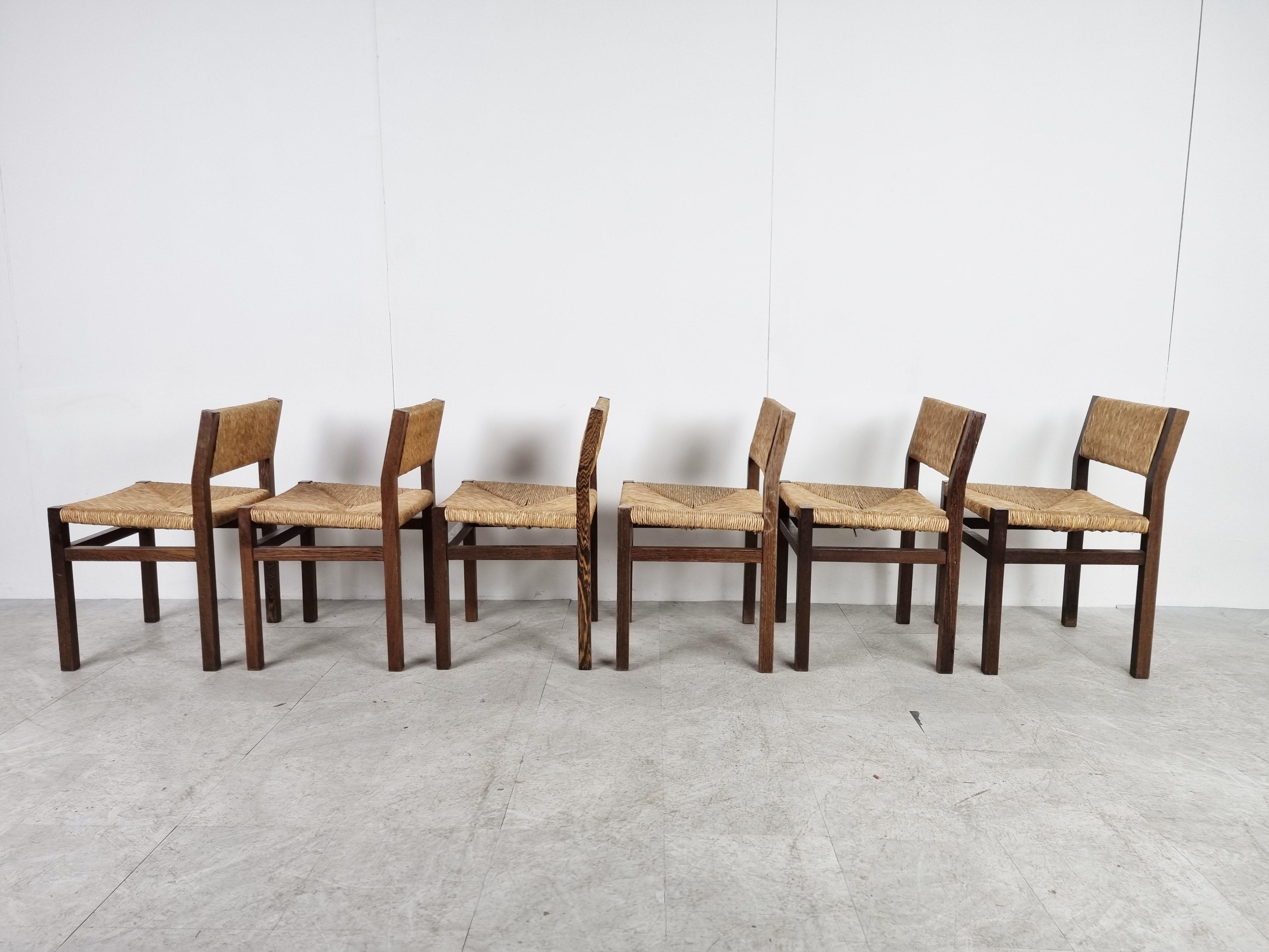 Dutch Martin Visser SE82 Wicker Dining Chairs, 1970s