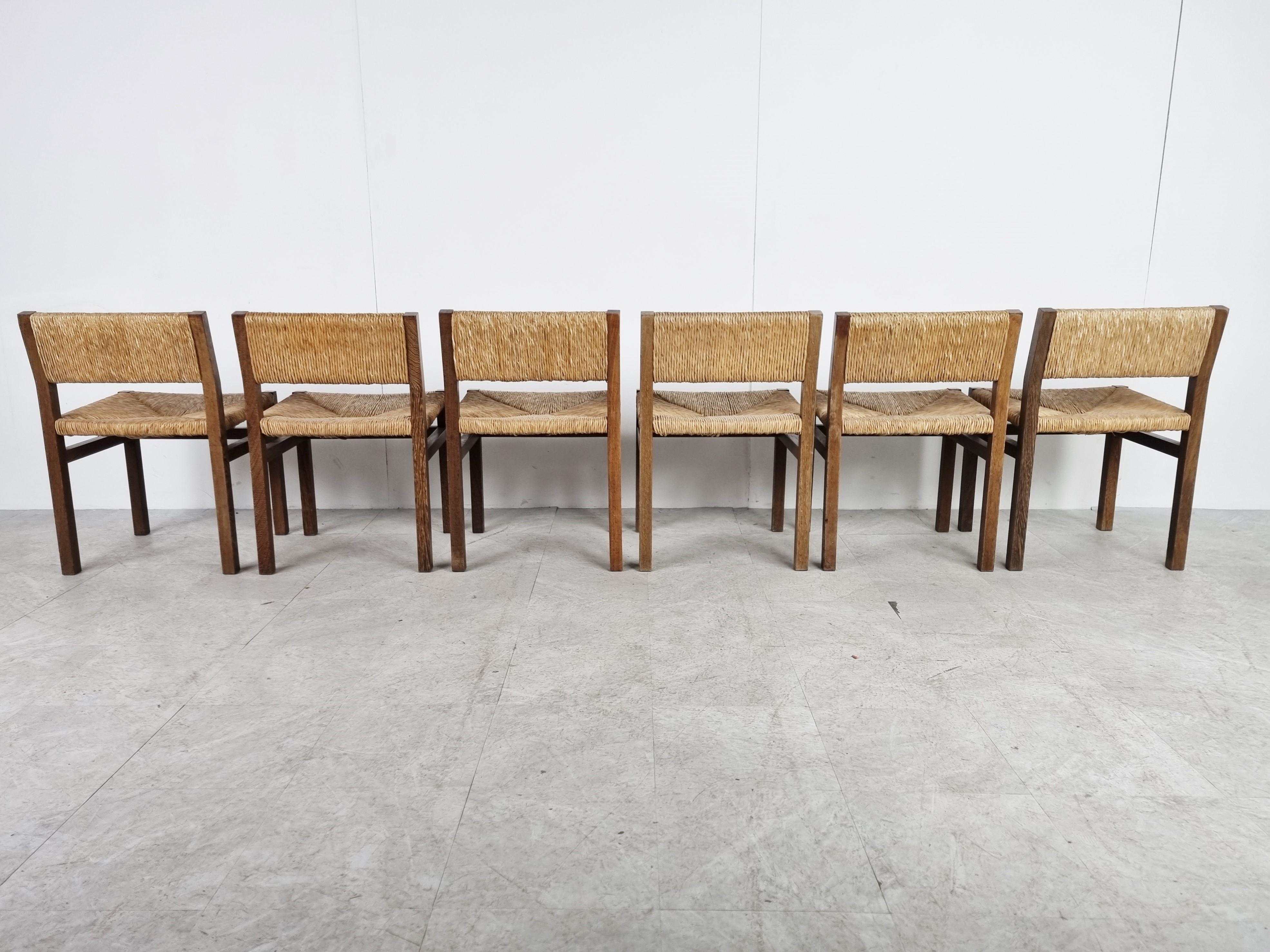 Martin Visser SE82 Wicker Dining Chairs, 1970s In Good Condition In Leuven, Vlaams Gewest