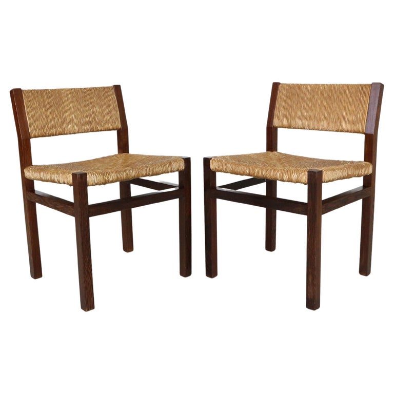 Martin Visser Set of 2 "SE82" Wicker Dining Chairs for T'spectrum, 1970 Dutch For Sale at 1stDibs
