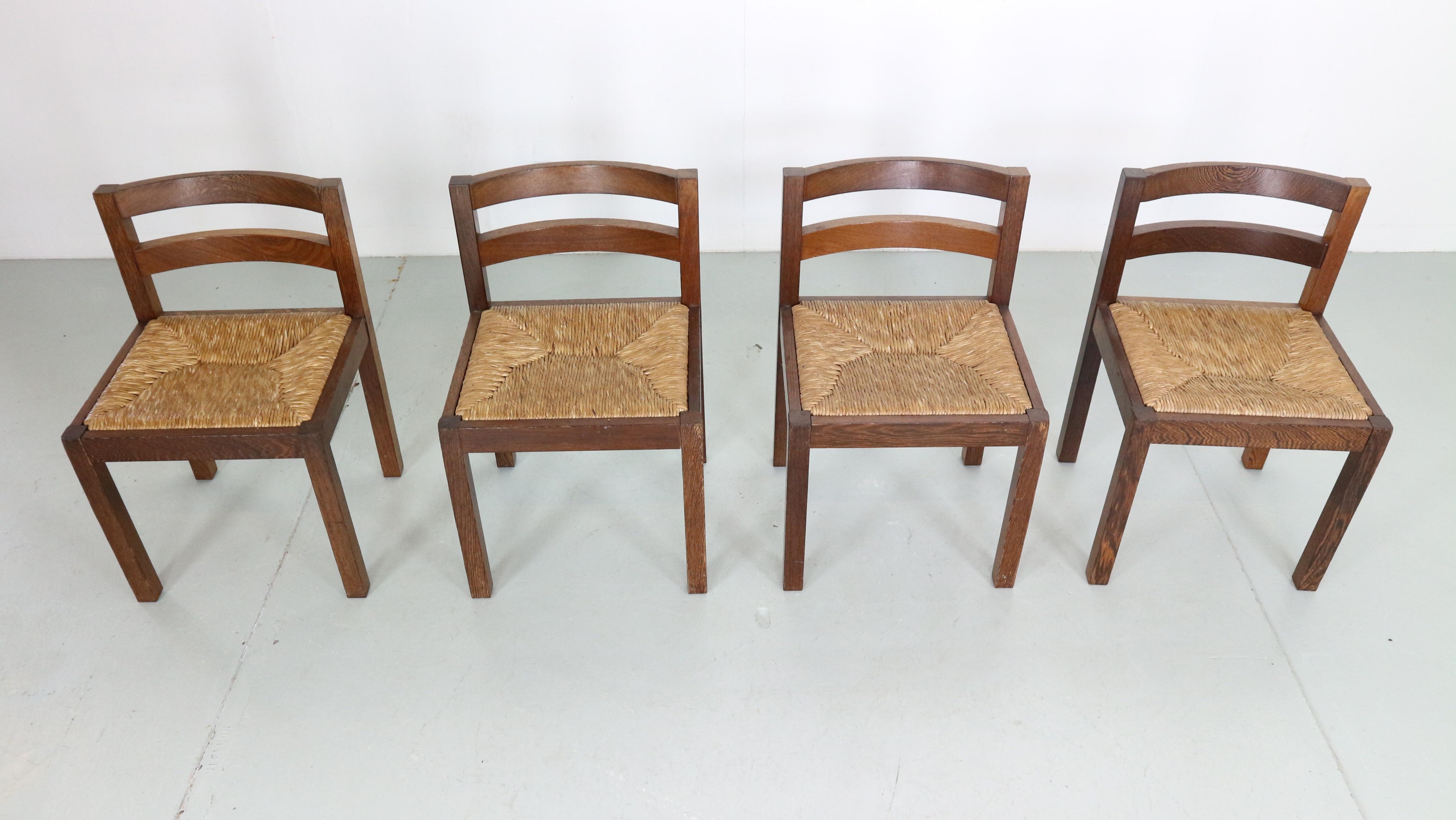 Mid-Century Modern Ensemble de 4 chaises de salle à manger de Martin Visser pour T' Spectrum, 1960, Pays-Bas en vente