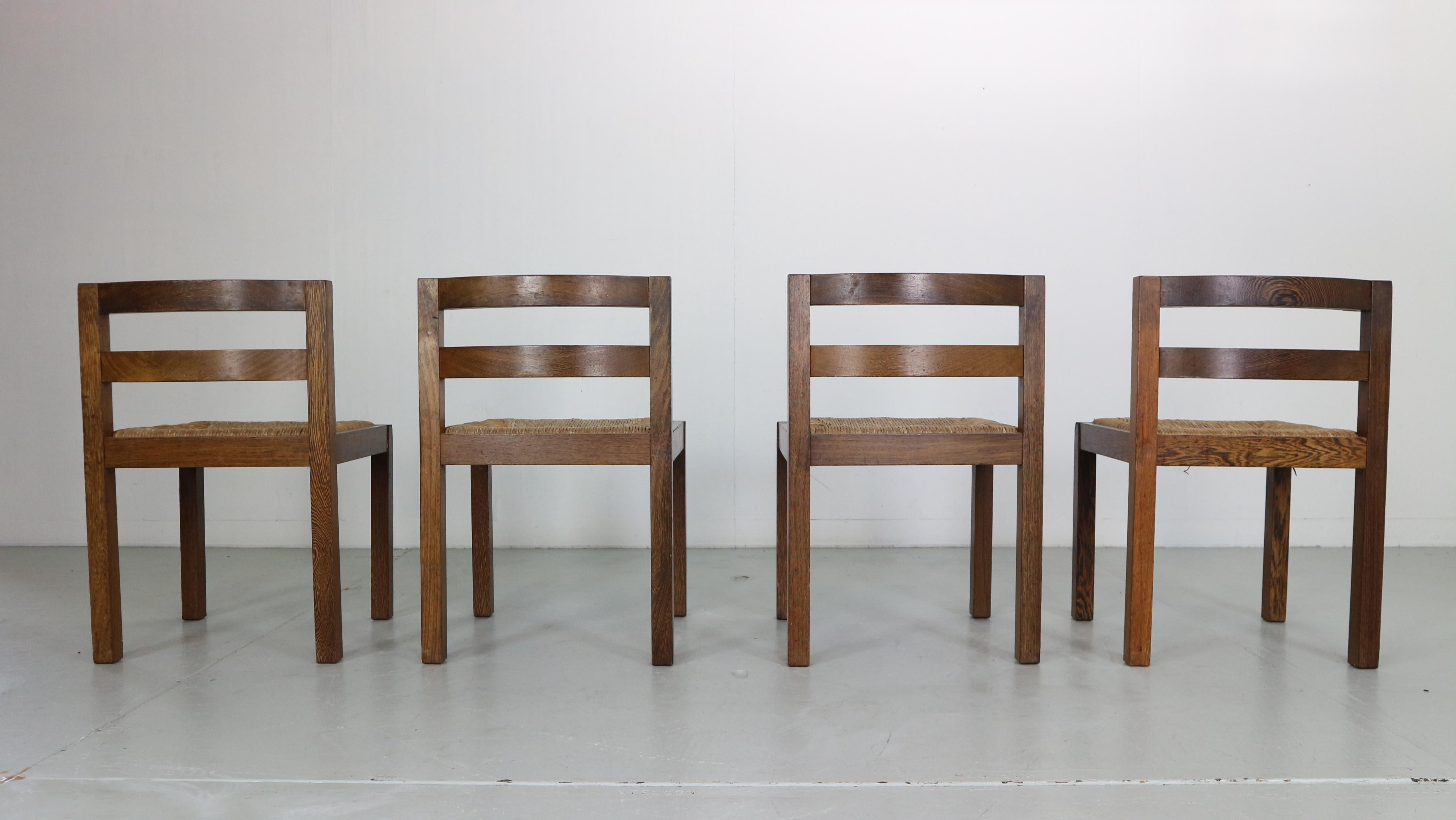 Milieu du XXe siècle Ensemble de 4 chaises de salle à manger de Martin Visser pour T' Spectrum, 1960, Pays-Bas en vente