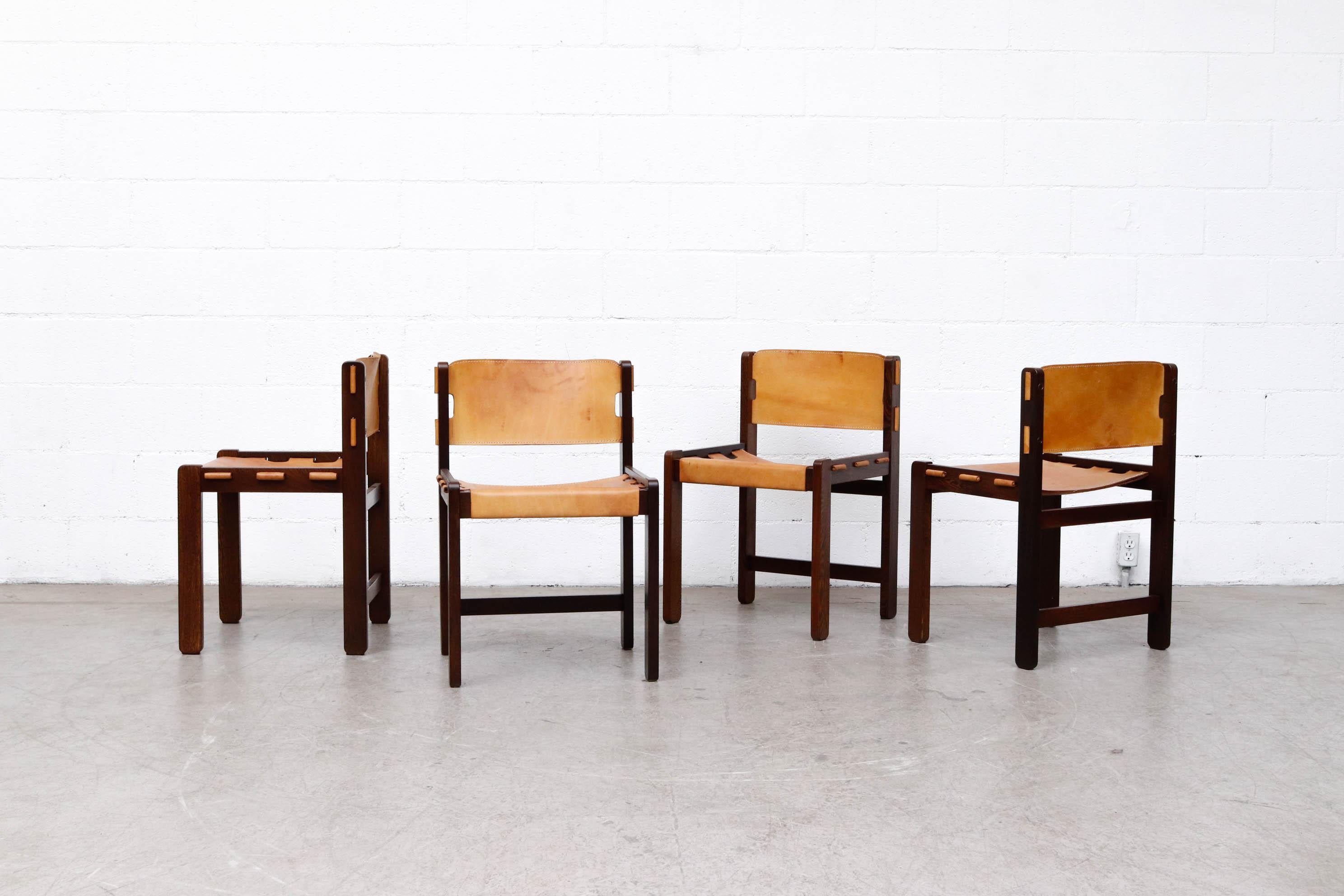 Martin Visser Set of 4 Leather and Wenge Dining Chairs 1