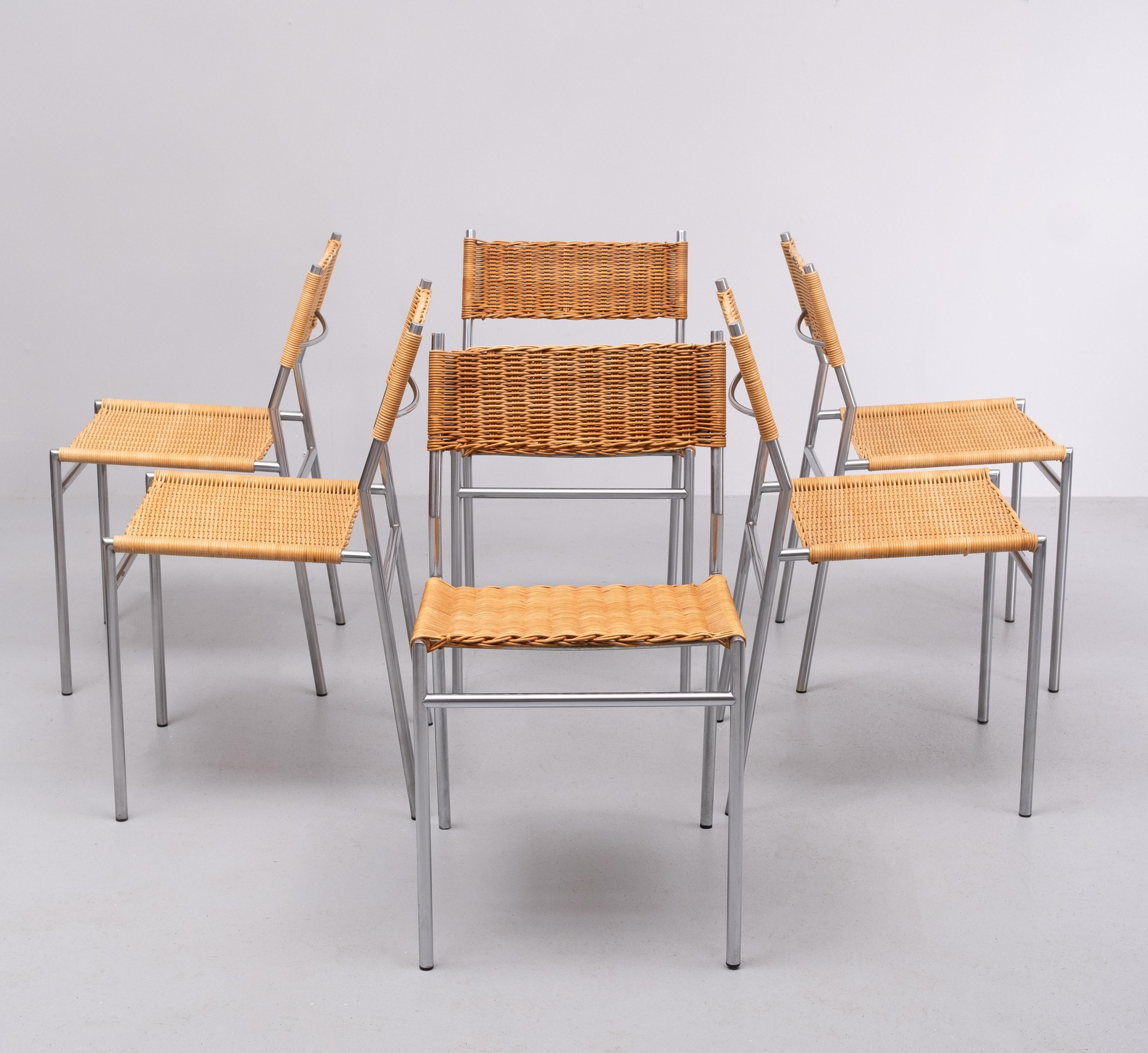 Martin Visser set of 6 Dining Chairs SE05 for 't Spectrum, 1960 For Sale 1