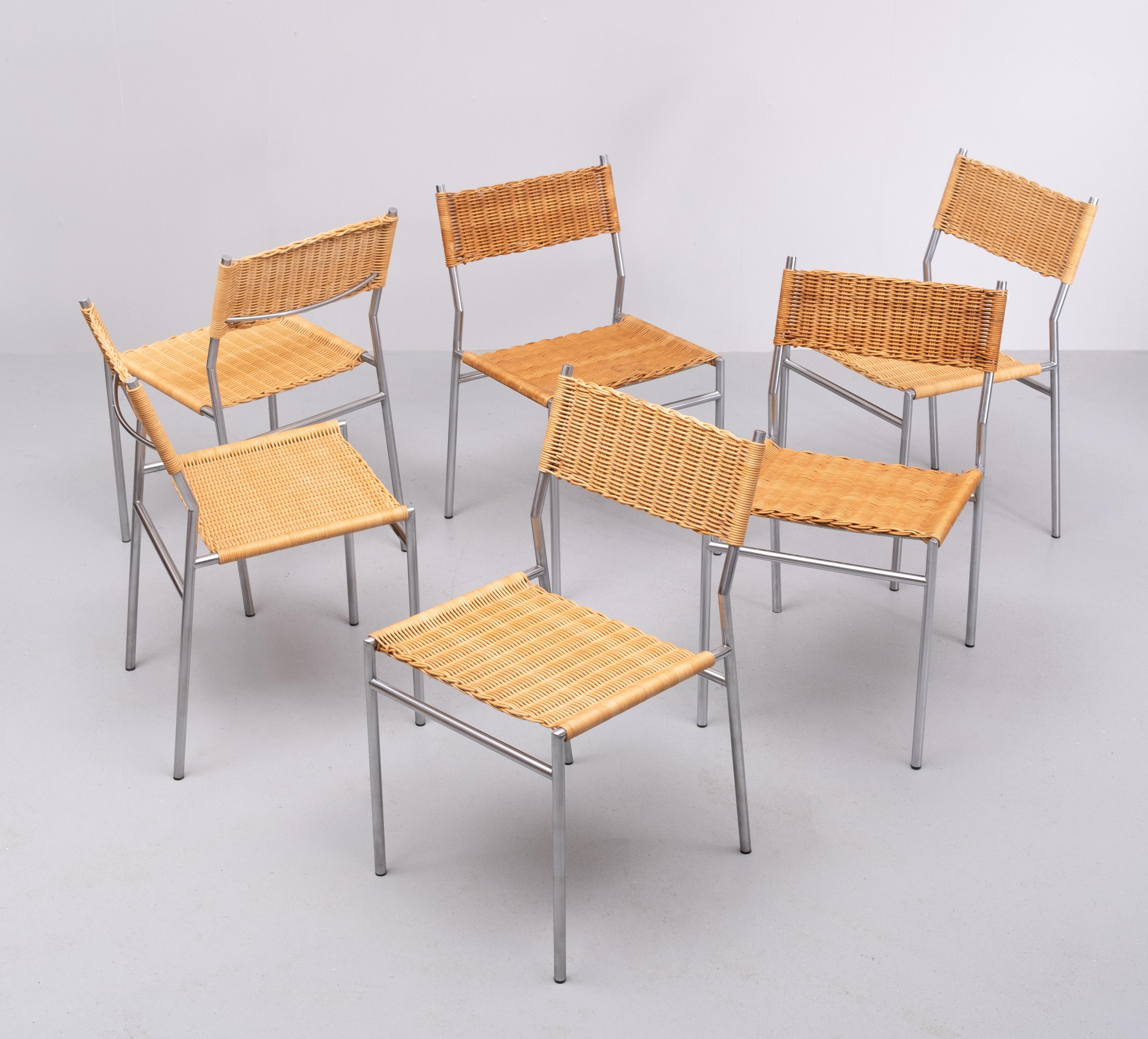 Martin Visser ensemble de 6 chaises de salle à manger SE05 pour 't Spectrum, 1960 en vente 2