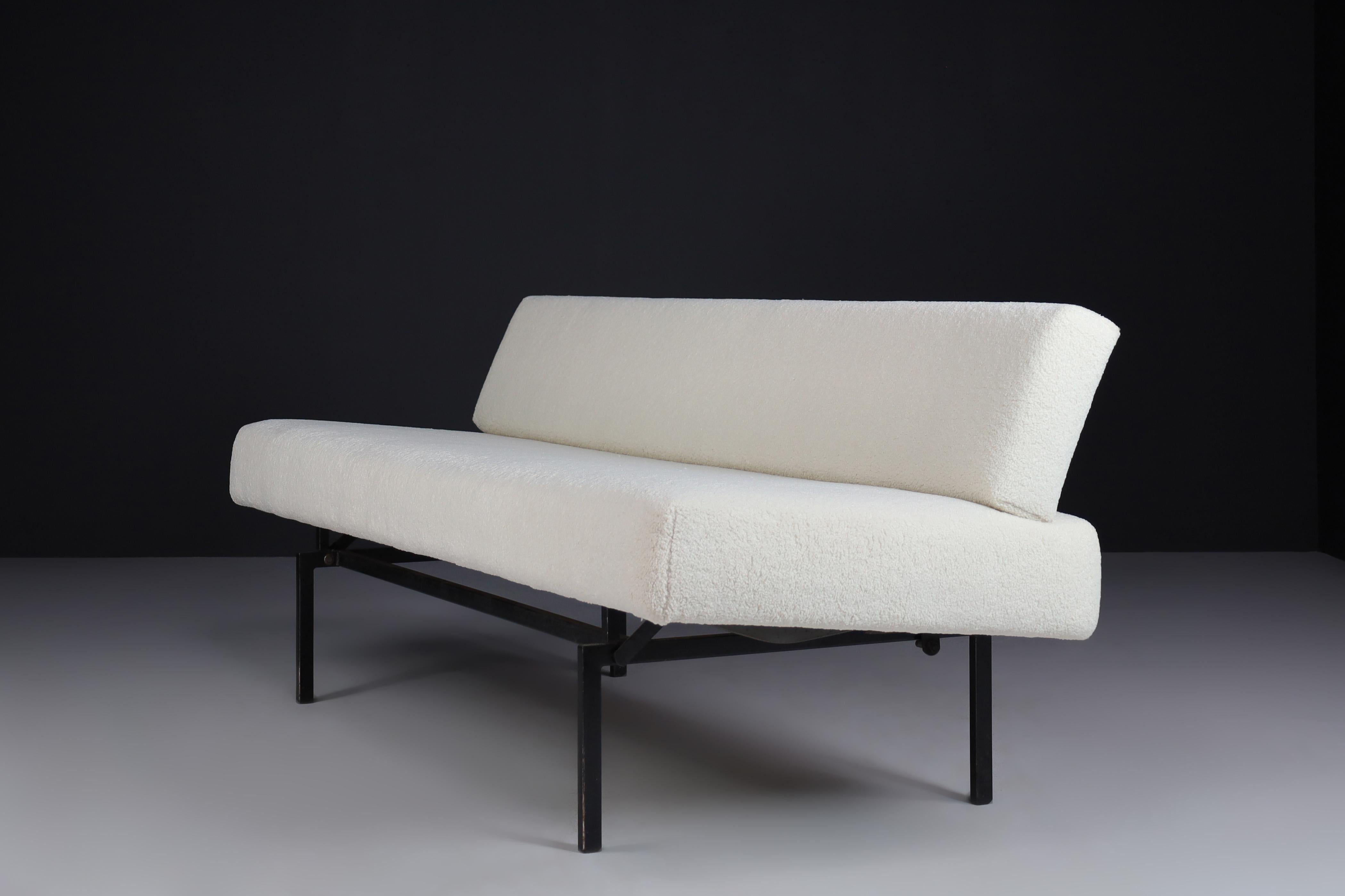 Sofá o sofá cama Martin Visser para 't Spectrum en tejido New Teddy, años 60 Holandés