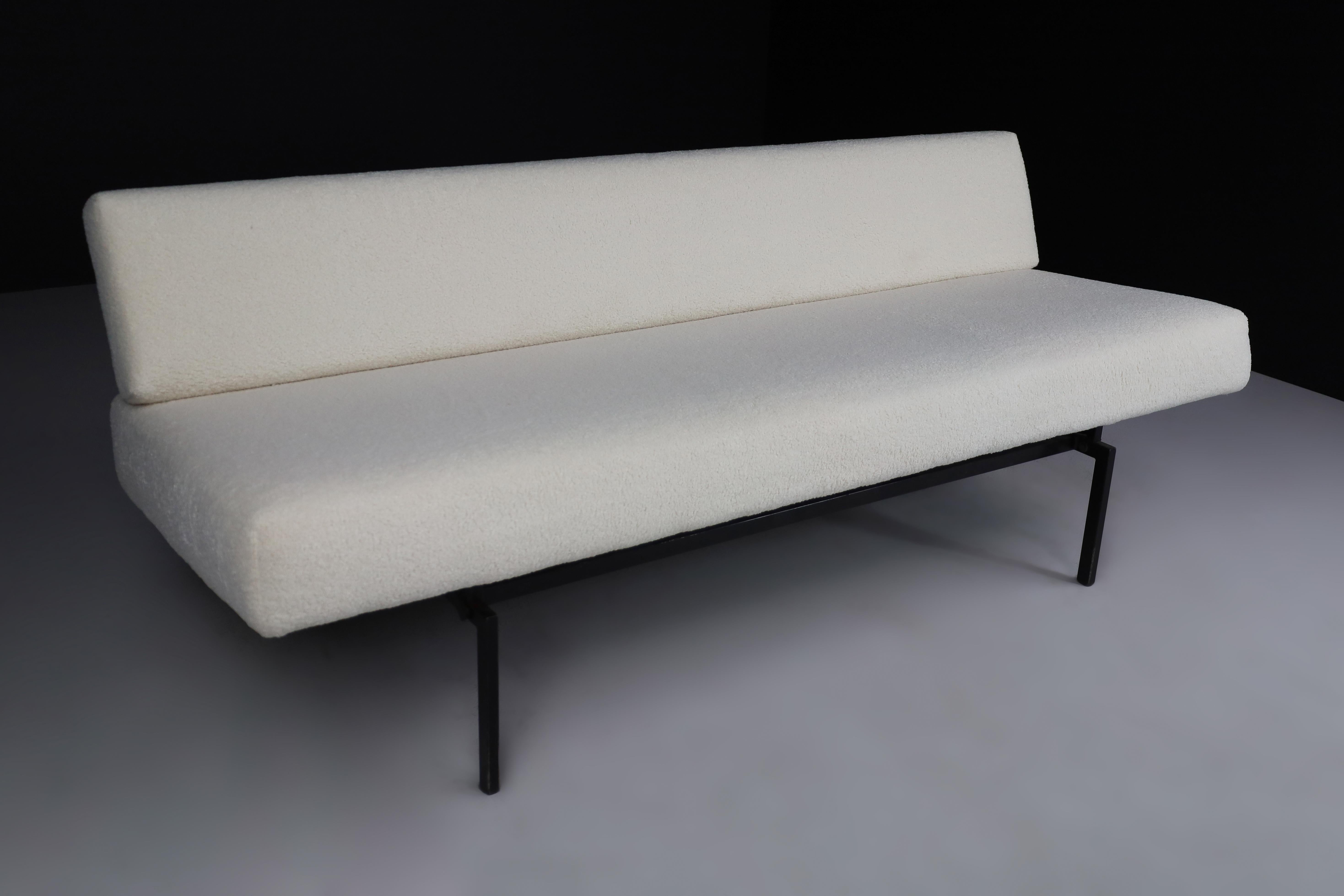 Sofá o sofá cama Martin Visser para 't Spectrum en tejido New Teddy, años 60 Metal