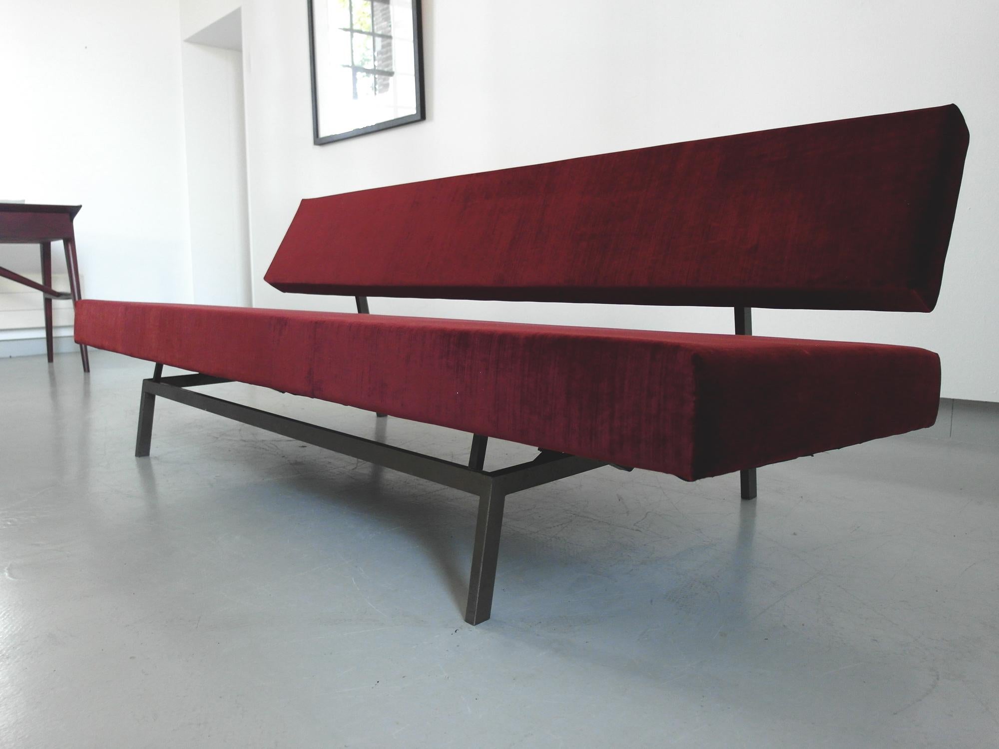 Metal Martin Visser Streamline Sleeper Sofa / Daybed by Spectrum, the Netherlands 1960 For Sale