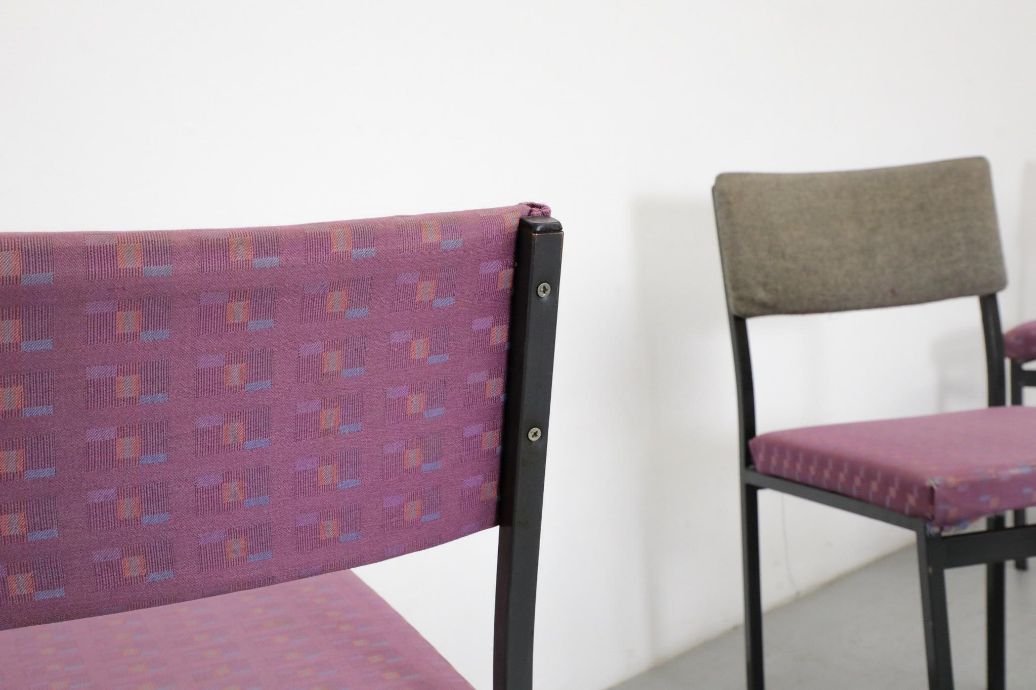Chaises d'appoint en métal émaillé noir de style Martin Visser avec tapisserie d'origine en vente 4