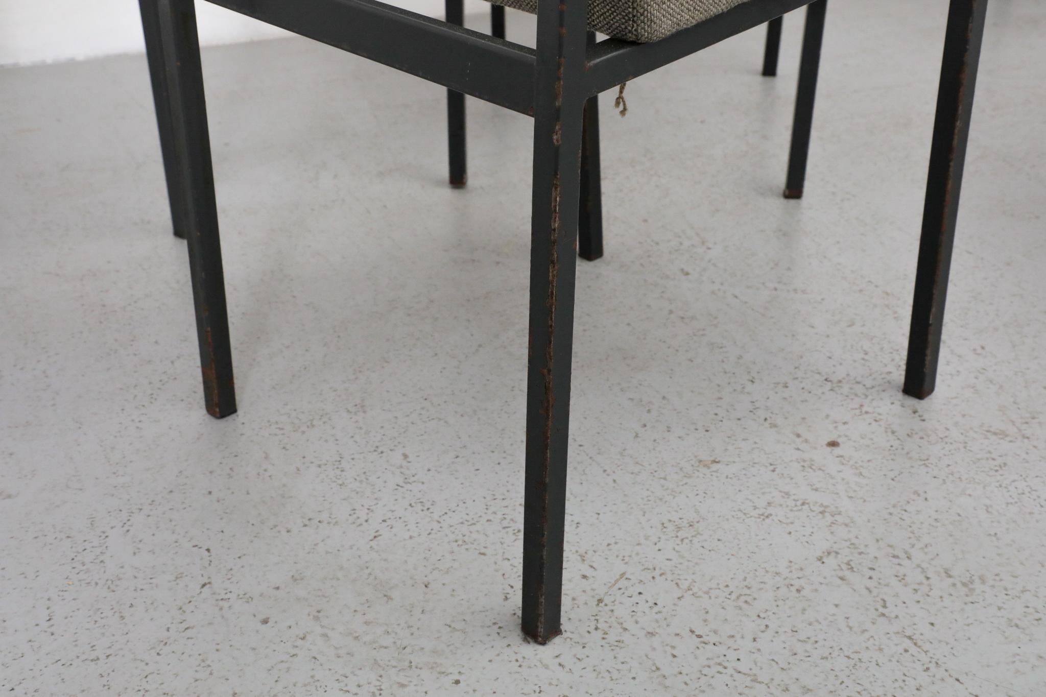 Chaises d'appoint en métal émaillé noir de style Martin Visser avec tapisserie d'origine en vente 5