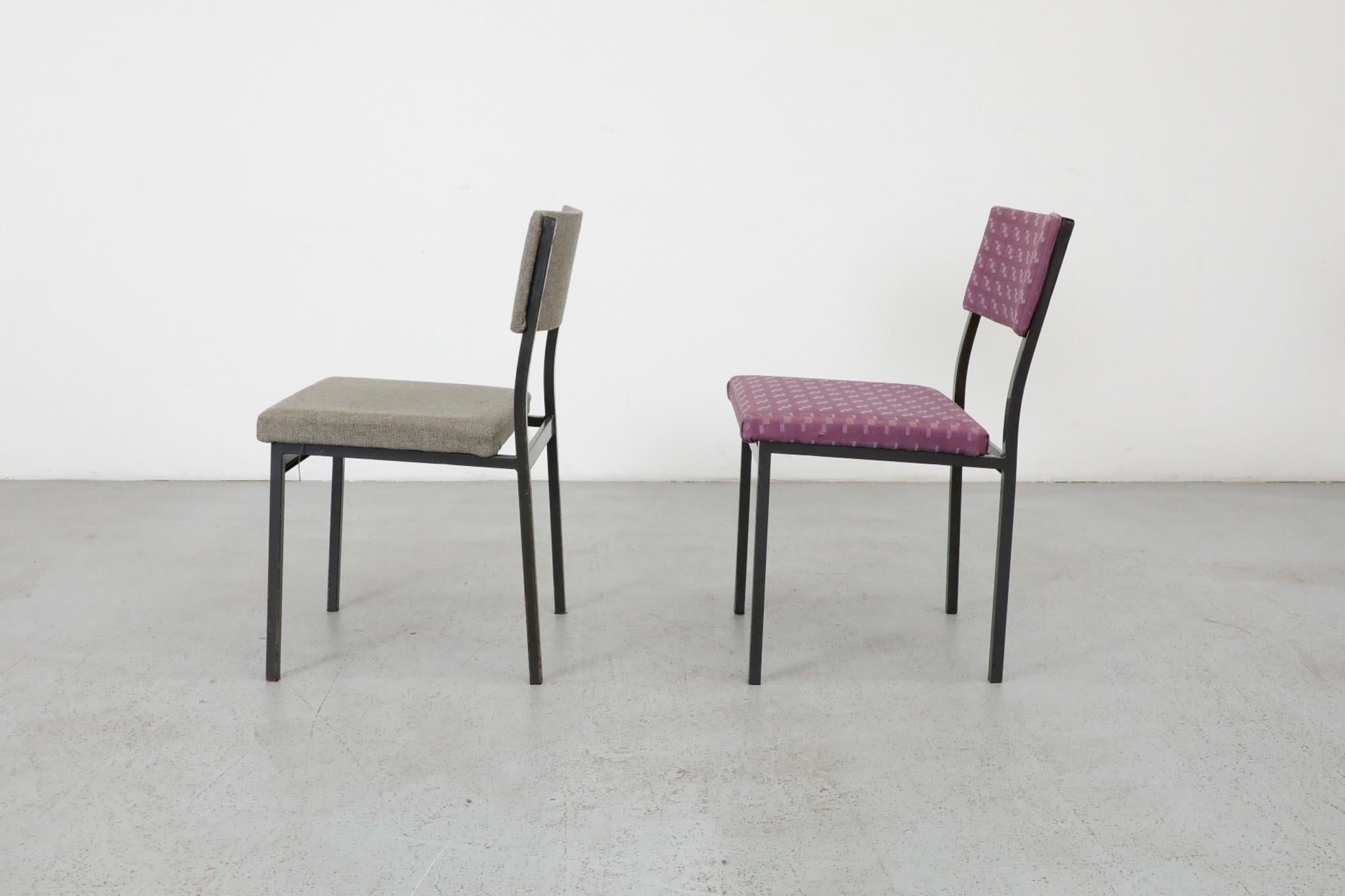 Chaises d'appoint en métal émaillé noir de style Martin Visser avec tapisserie d'origine en vente 9
