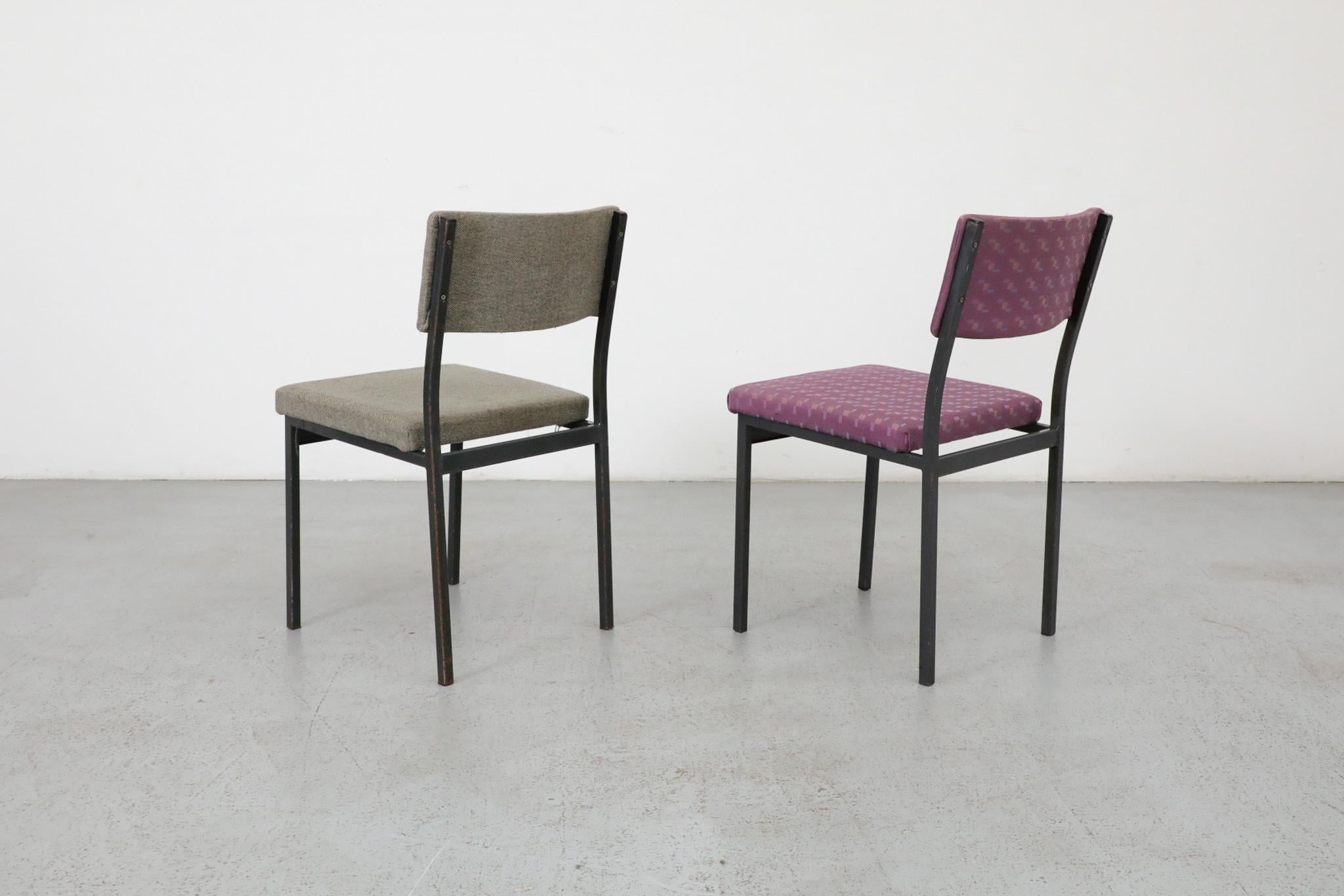Chaises d'appoint en métal émaillé noir de style Martin Visser avec tapisserie d'origine en vente 10