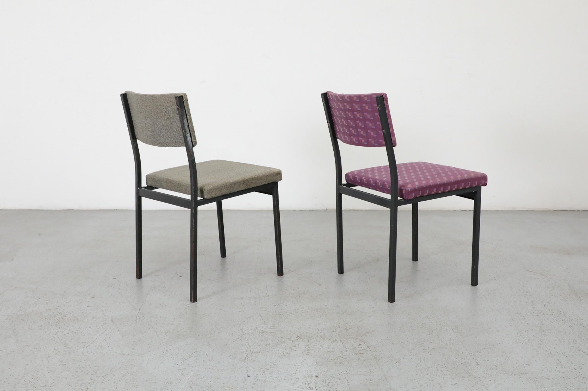 Chaises d'appoint en métal émaillé noir de style Martin Visser avec tapisserie d'origine en vente 12