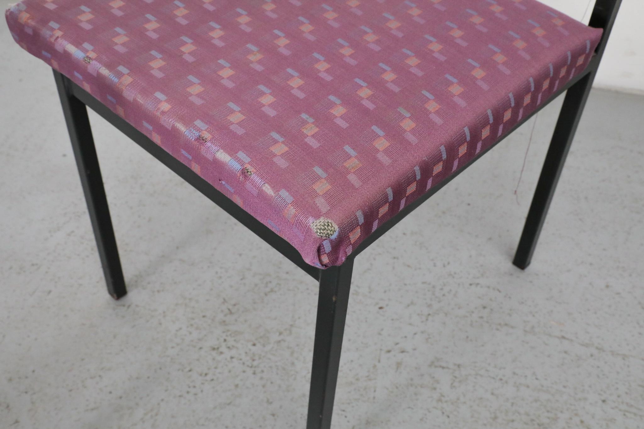 Émaillé Chaises d'appoint en métal émaillé noir de style Martin Visser avec tapisserie d'origine en vente