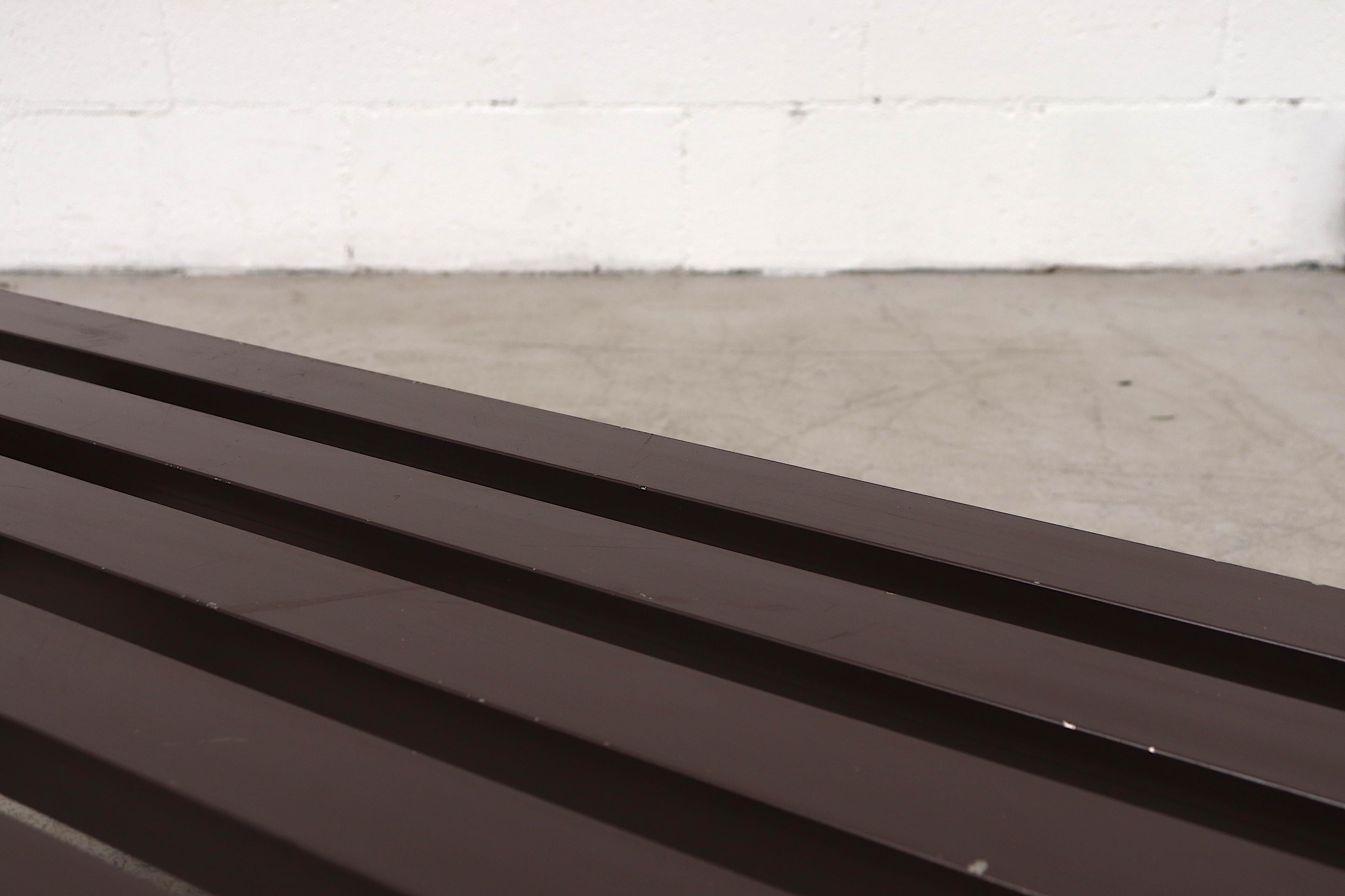 Martin Visser Style Enameled Metal Slat Benches 4