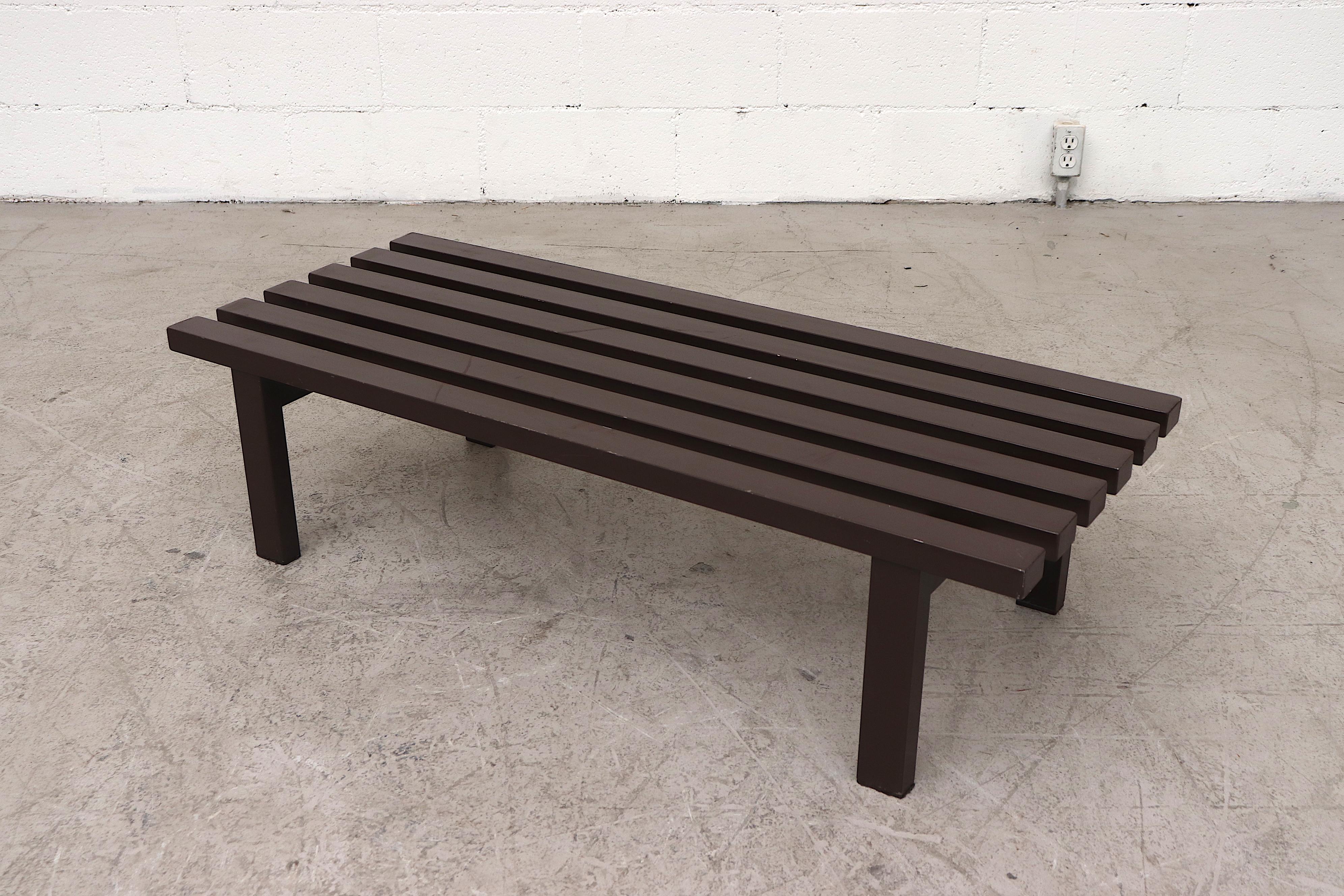 Martin Visser Style Enameled Metal Slat Benches In Good Condition In Los Angeles, CA