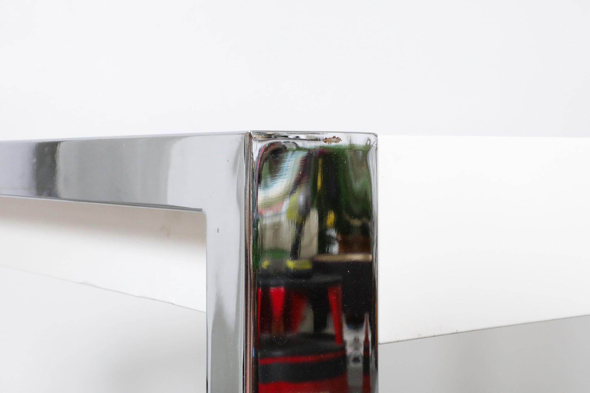 Martin Visser Style Modernist White Formica and Chrome Table For Sale 6