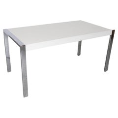 Used Martin Visser Style Modernist White Formica and Chrome Table