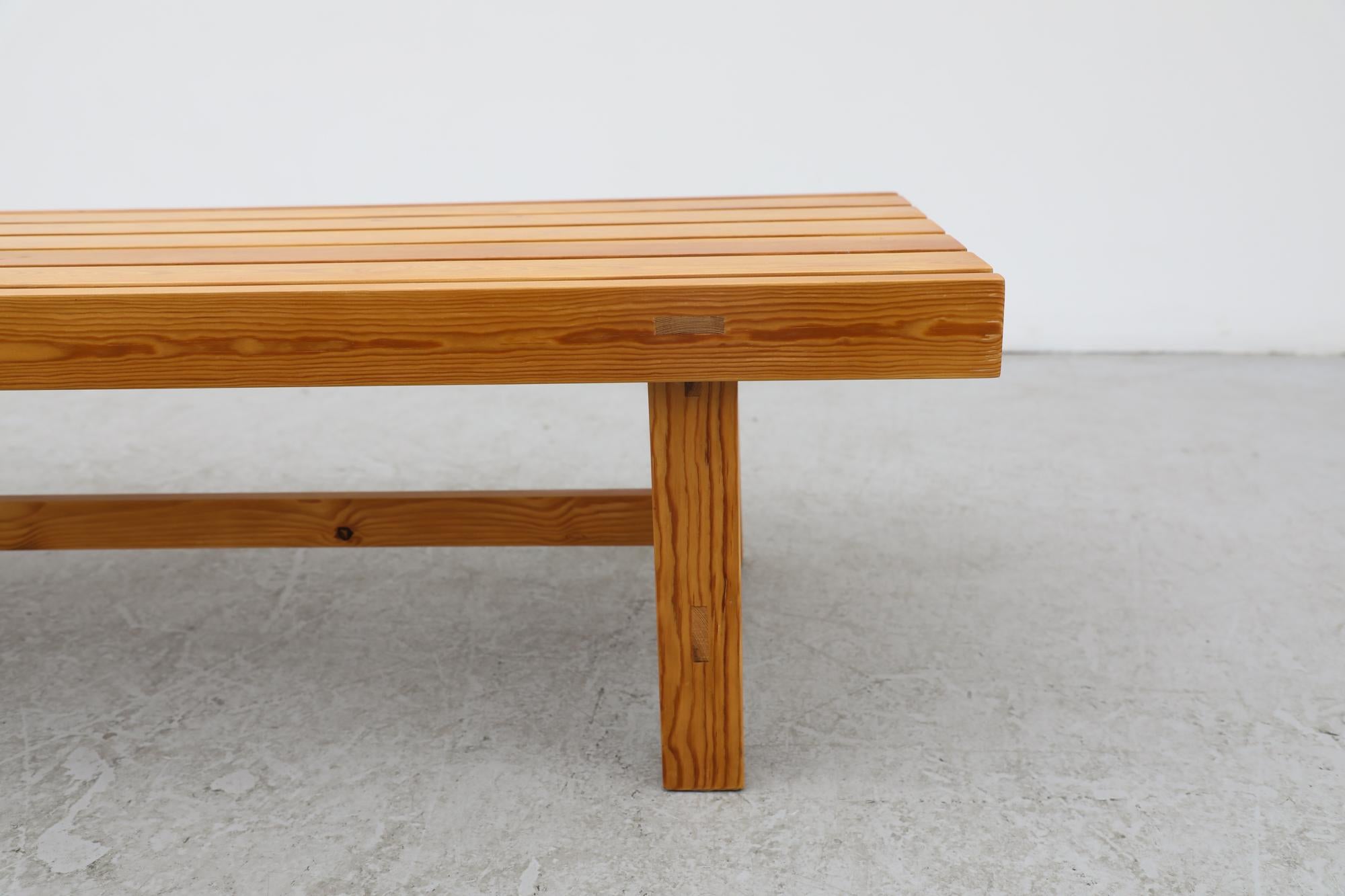 Martin Visser Style Pine Slat Bench or Coffee Table by Laboremus Viborg For Sale 4