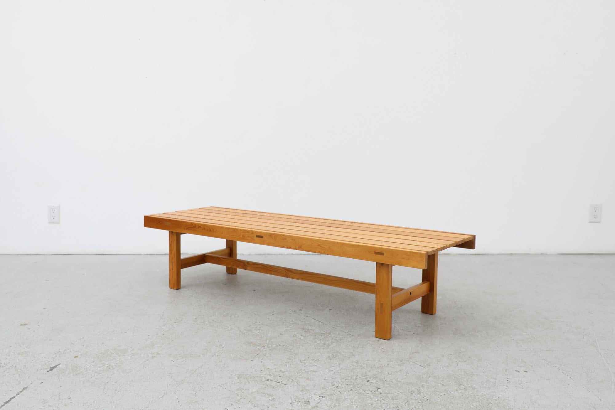 Danish Martin Visser Style Pine Slat Bench or Coffee Table by Laboremus Viborg For Sale