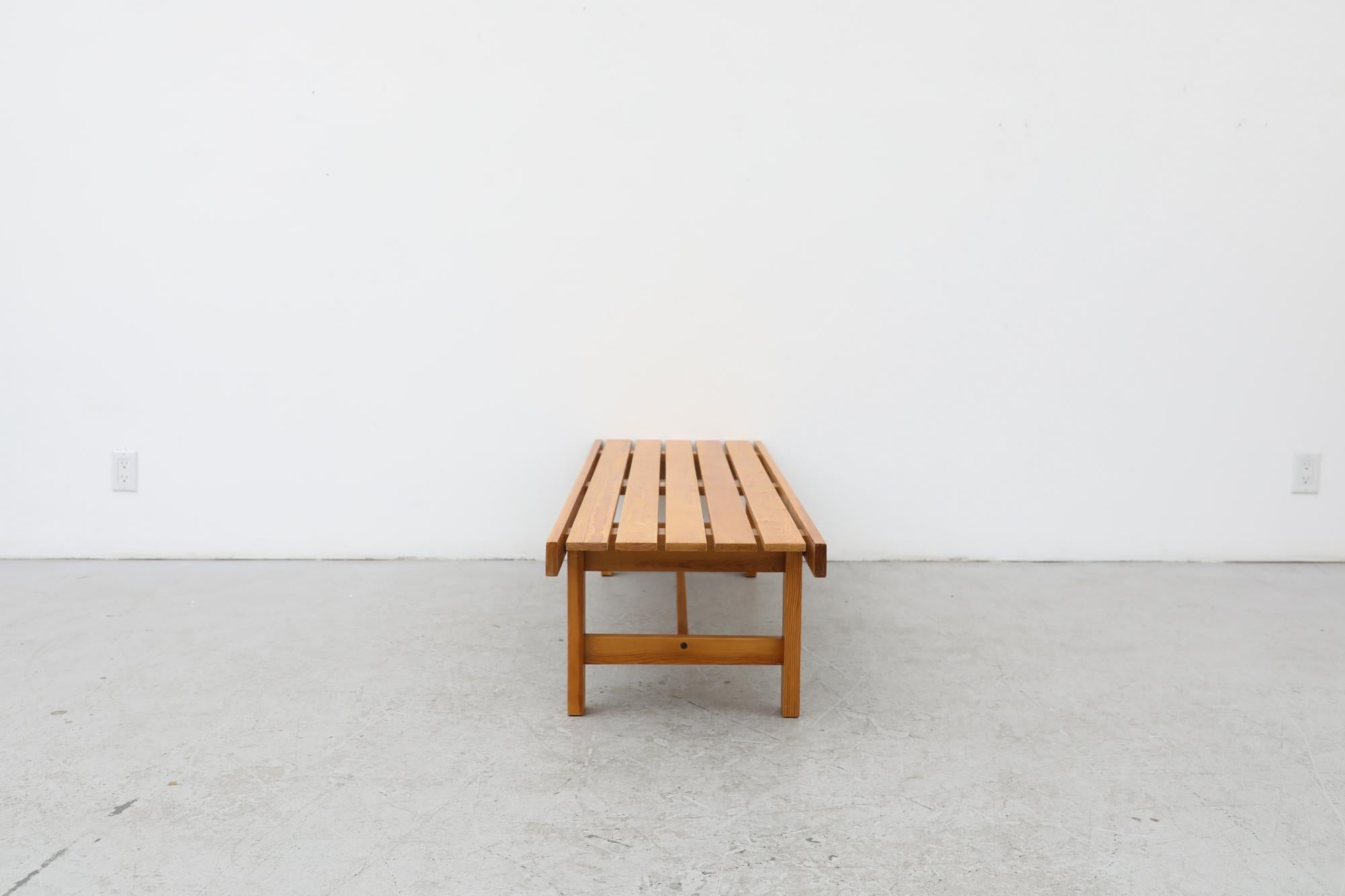 Late 20th Century Martin Visser Style Pine Slat Bench or Coffee Table by Laboremus Viborg For Sale