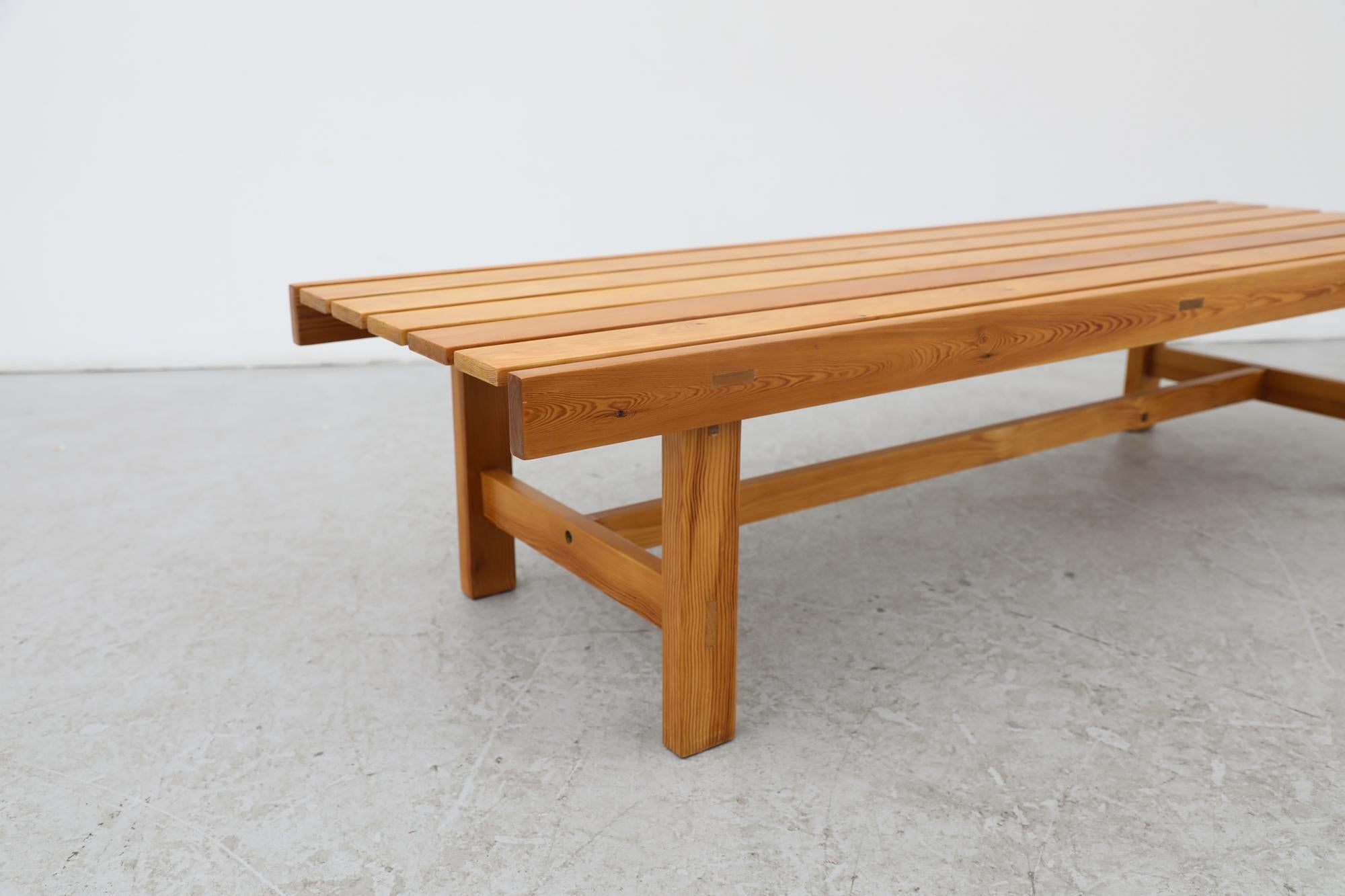 Martin Visser Style Pine Slat Bench or Coffee Table by Laboremus Viborg For Sale 2