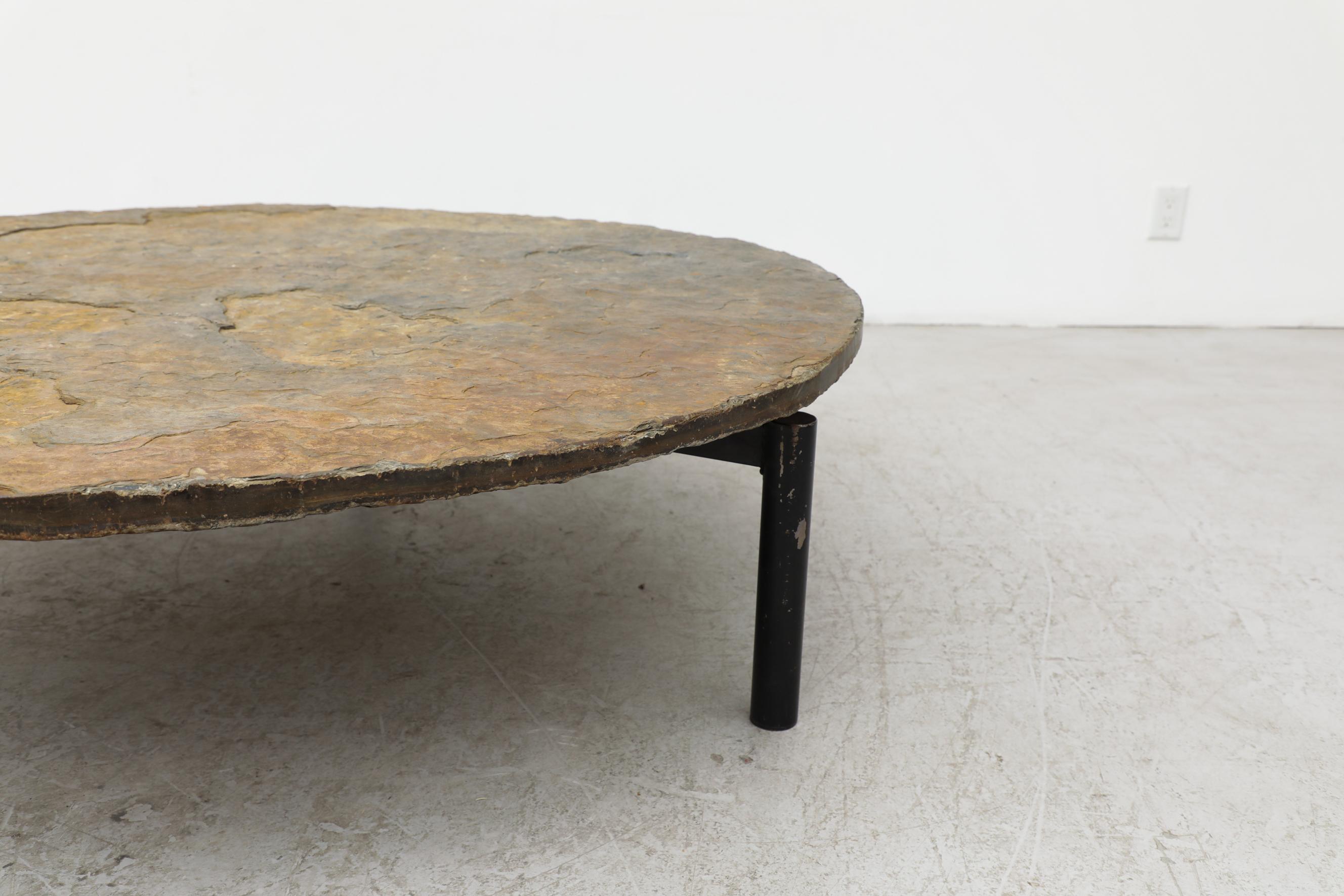 Metal Martin Visser Style Stone Coffee Table