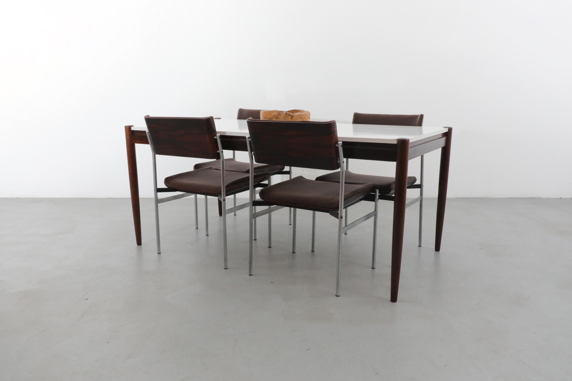 Wenge-Esstisch im Martin Visser-Stil mit weißer Formica-Platte (Moderne der Mitte des Jahrhunderts)