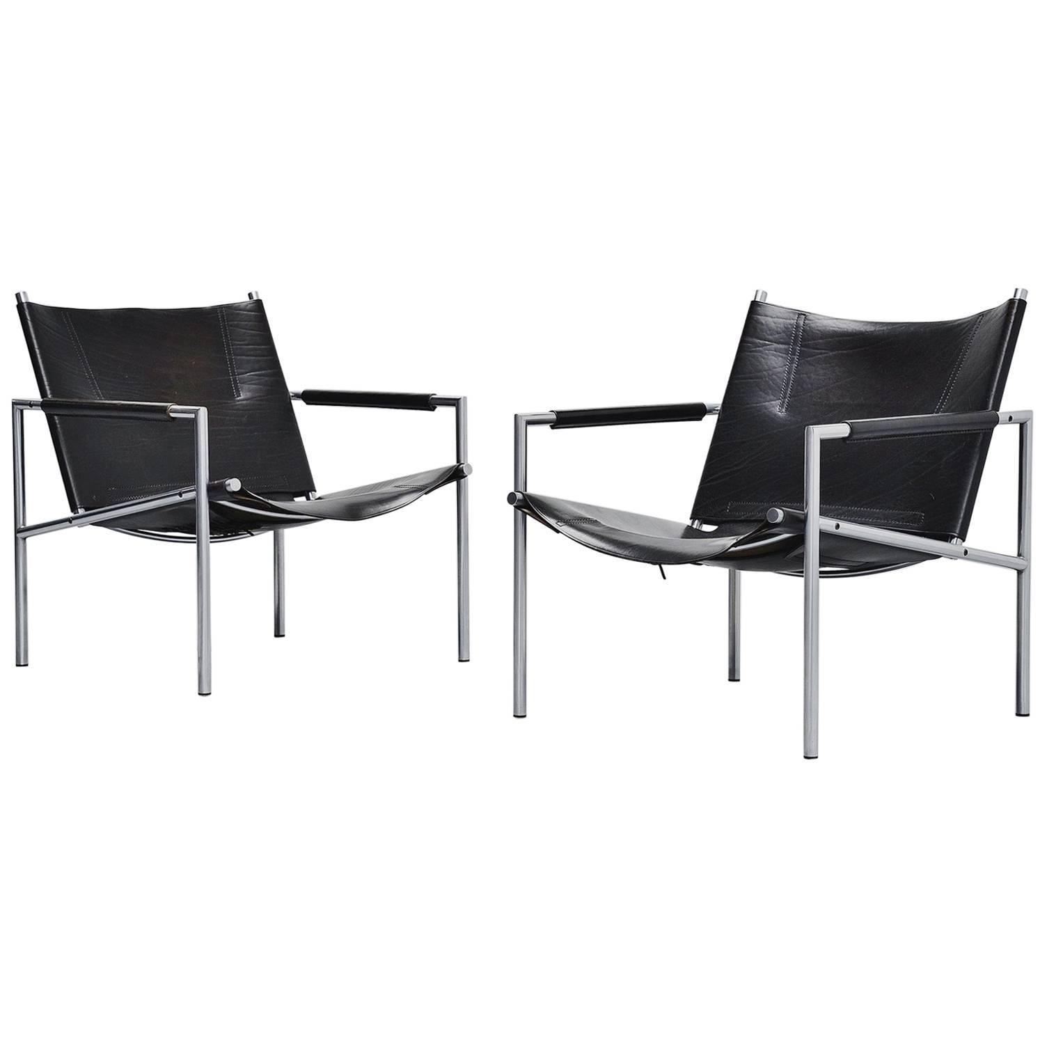 Martin Visser SZ01 Easy Chairs Black ‘t Spectrum, 1965