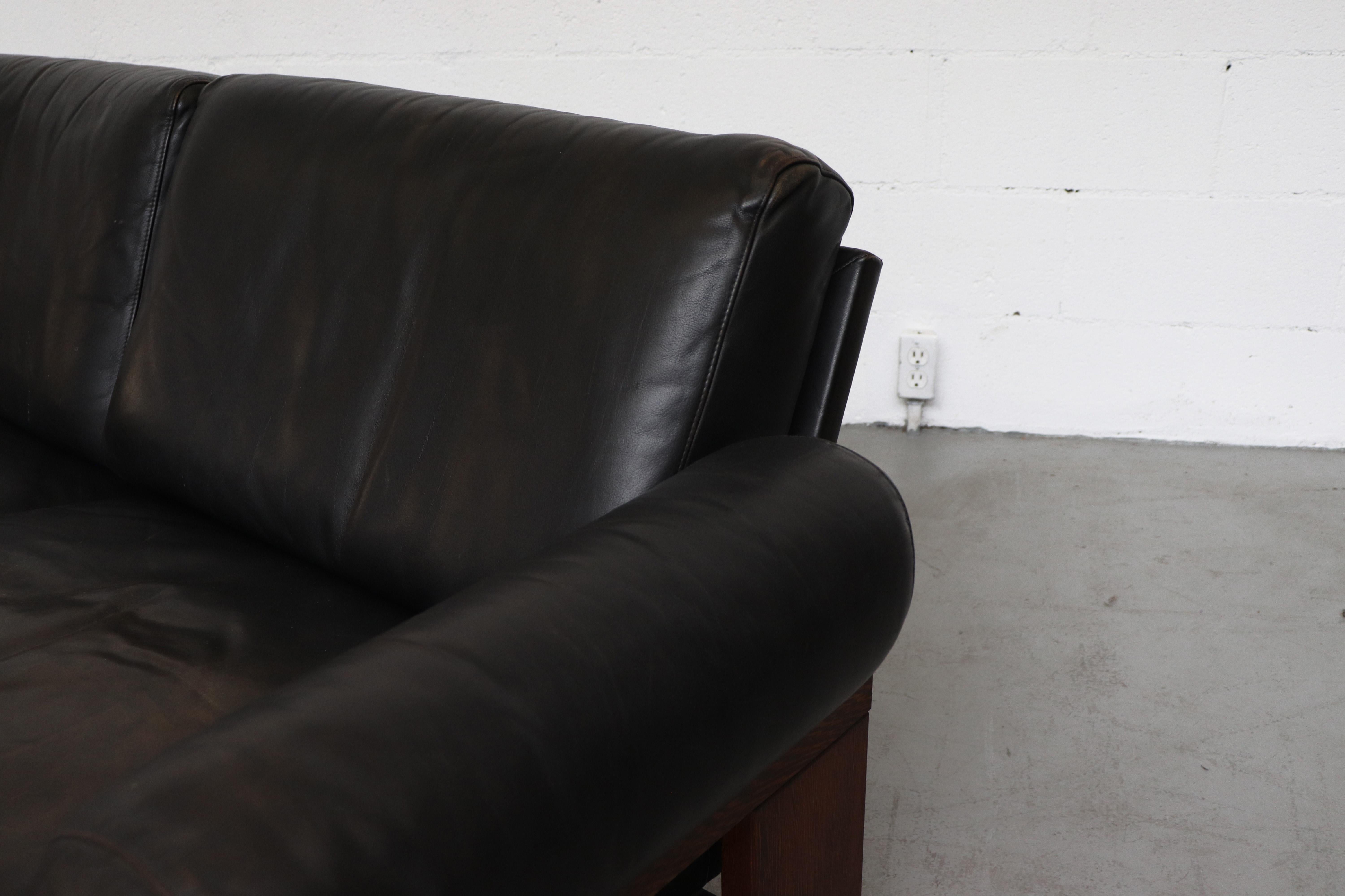 Martin Visser Wenge and Black Leather 3-Seat Sofa 4
