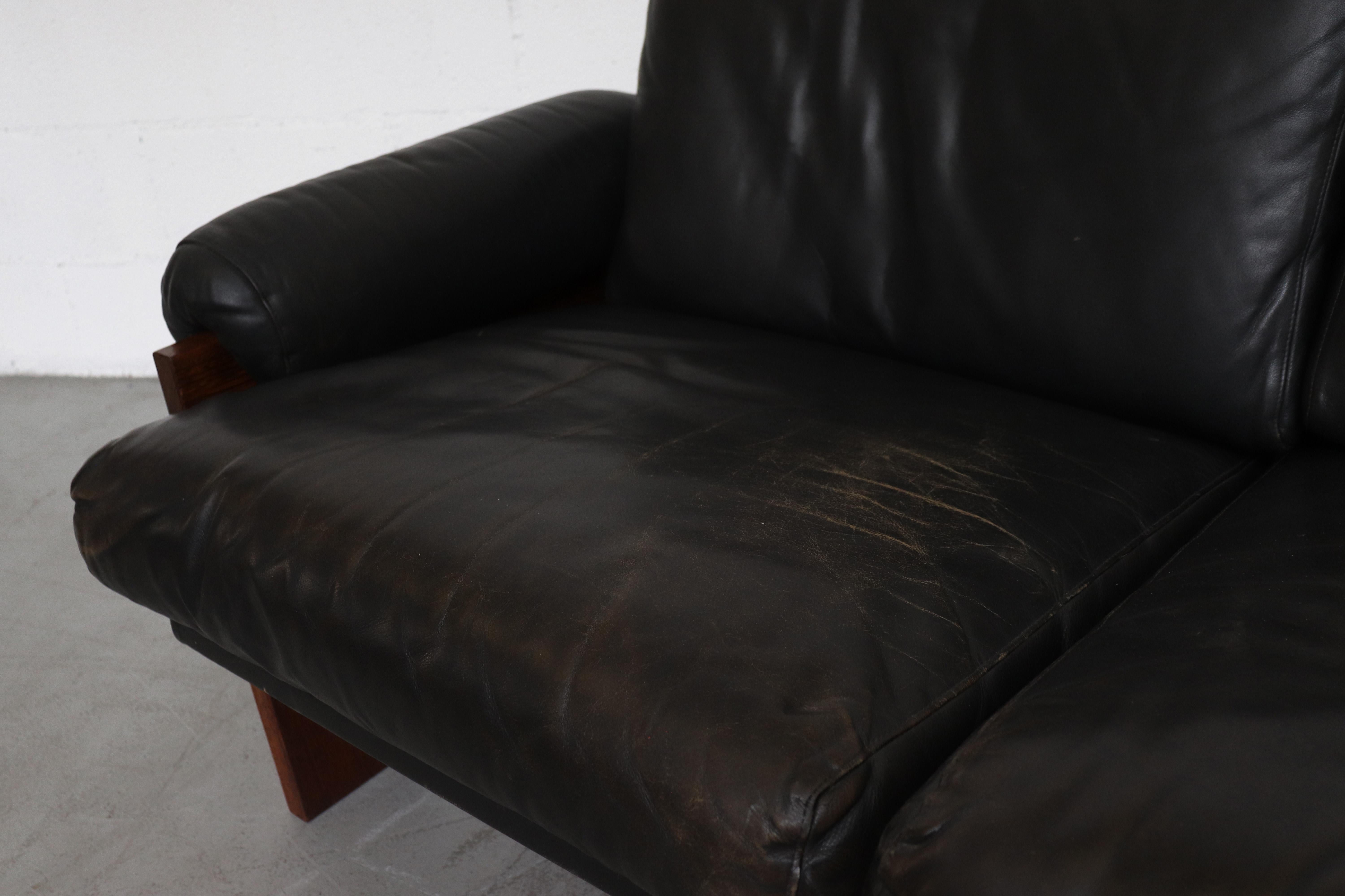 Martin Visser Wenge and Black Leather 3-Seat Sofa 7