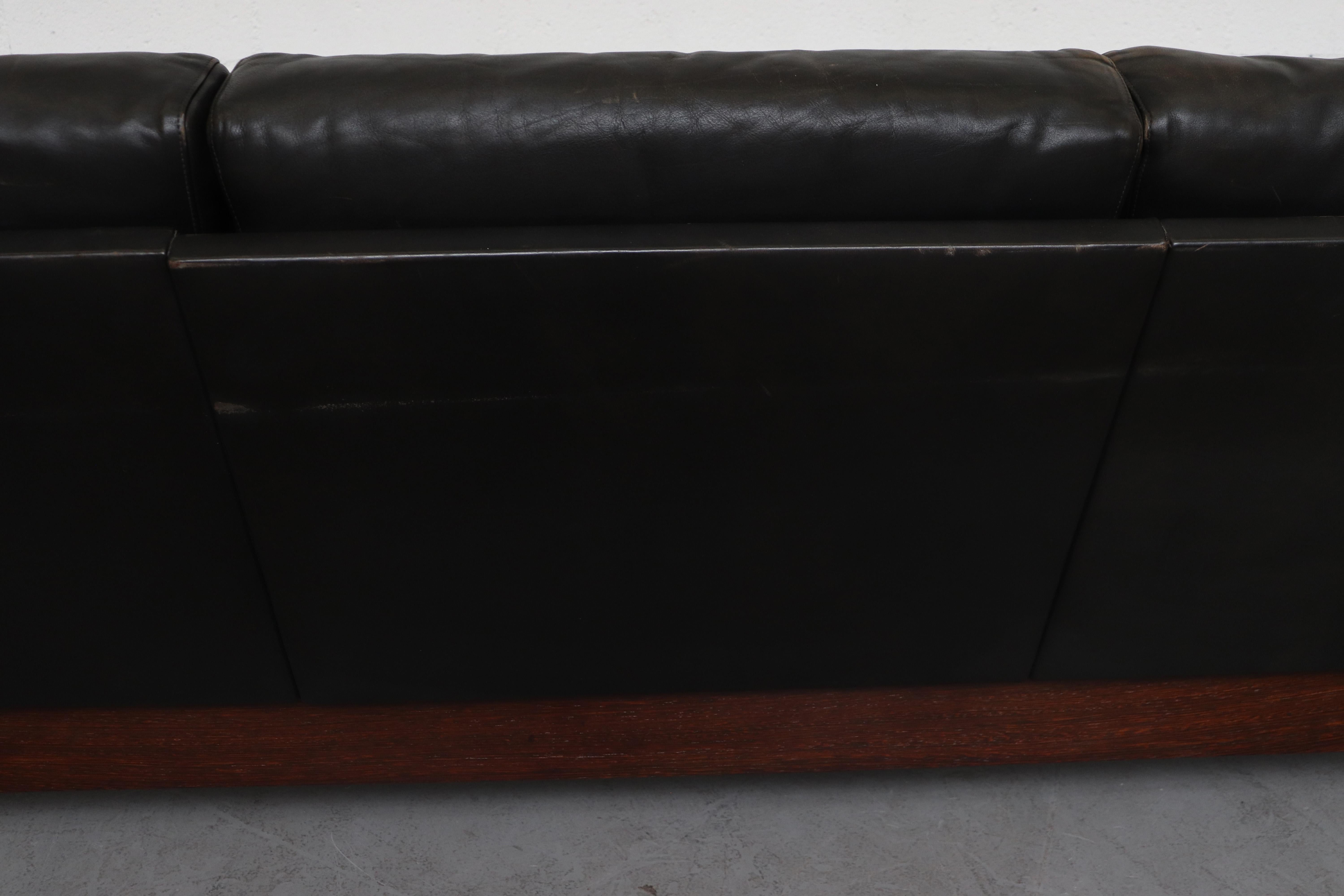 Martin Visser Wenge and Black Leather 3-Seat Sofa 1