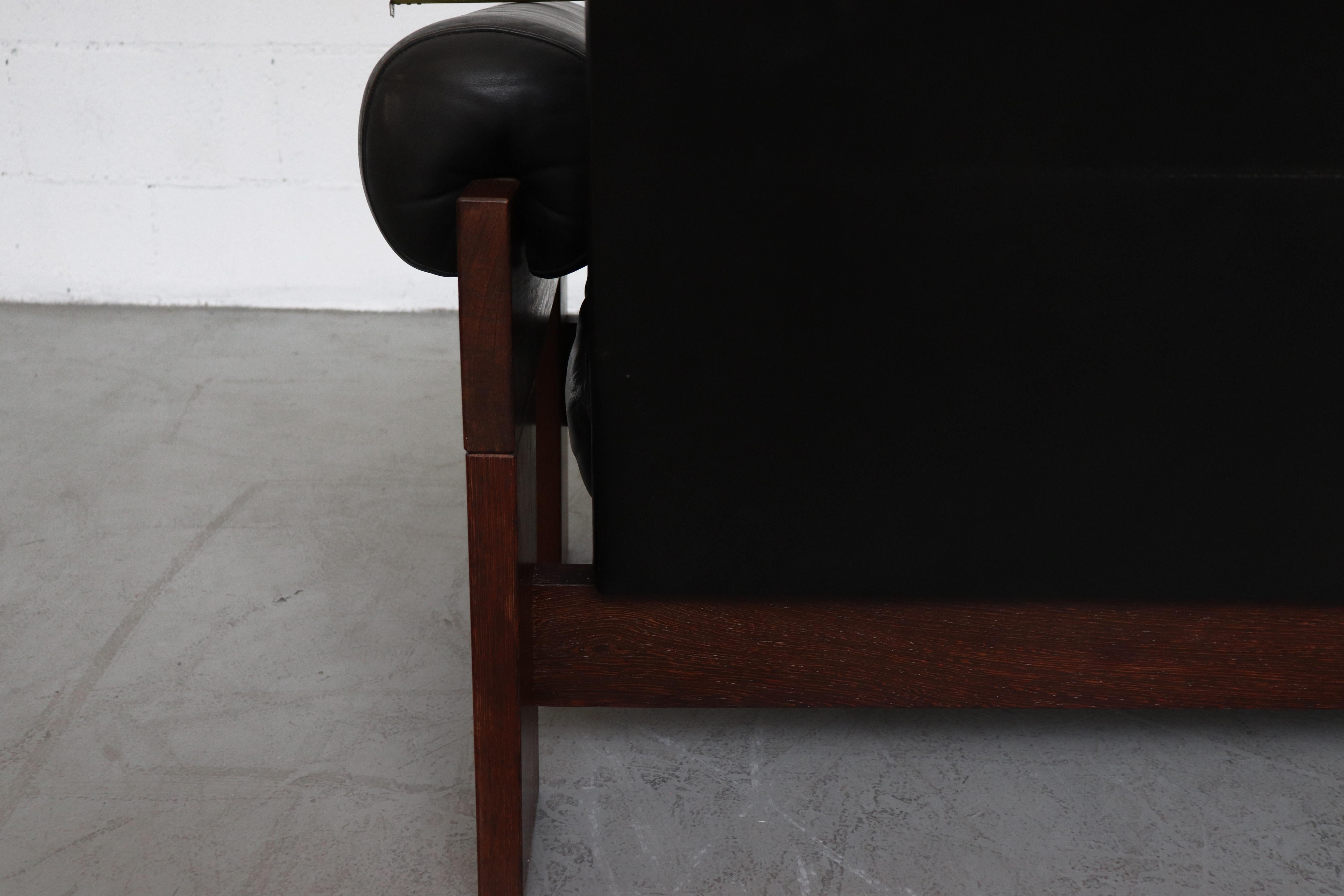 Martin Visser Wenge and Black Leather 3-Seat Sofa 2
