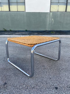 Martin Visser Wicker and Chrome Cantilever Coffee Table