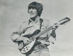 George Harrison, Guitar, Black and White Photography, ca. 1970s, 17, 2 x 22, 8 cm