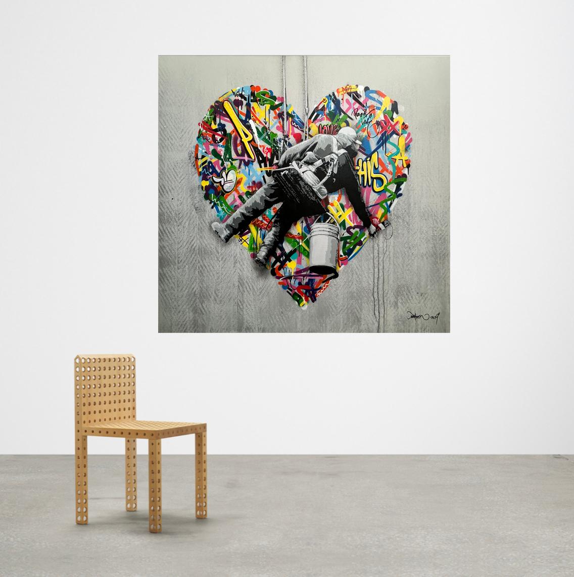 Artist:  Martin Whatson 
Title:  Make Love 
Size:  48 x 48 Inches 
Medium:  Mixed Media on Canvas
Edition:  Original 
Year:  2021
Notes: Hand Signed, Dated, Titled, and Numbered 2/2 on Verso.