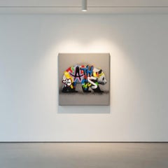 The Giant Panda Mixed Media Painting, einmalige Ausgabe, Street Art, 2021